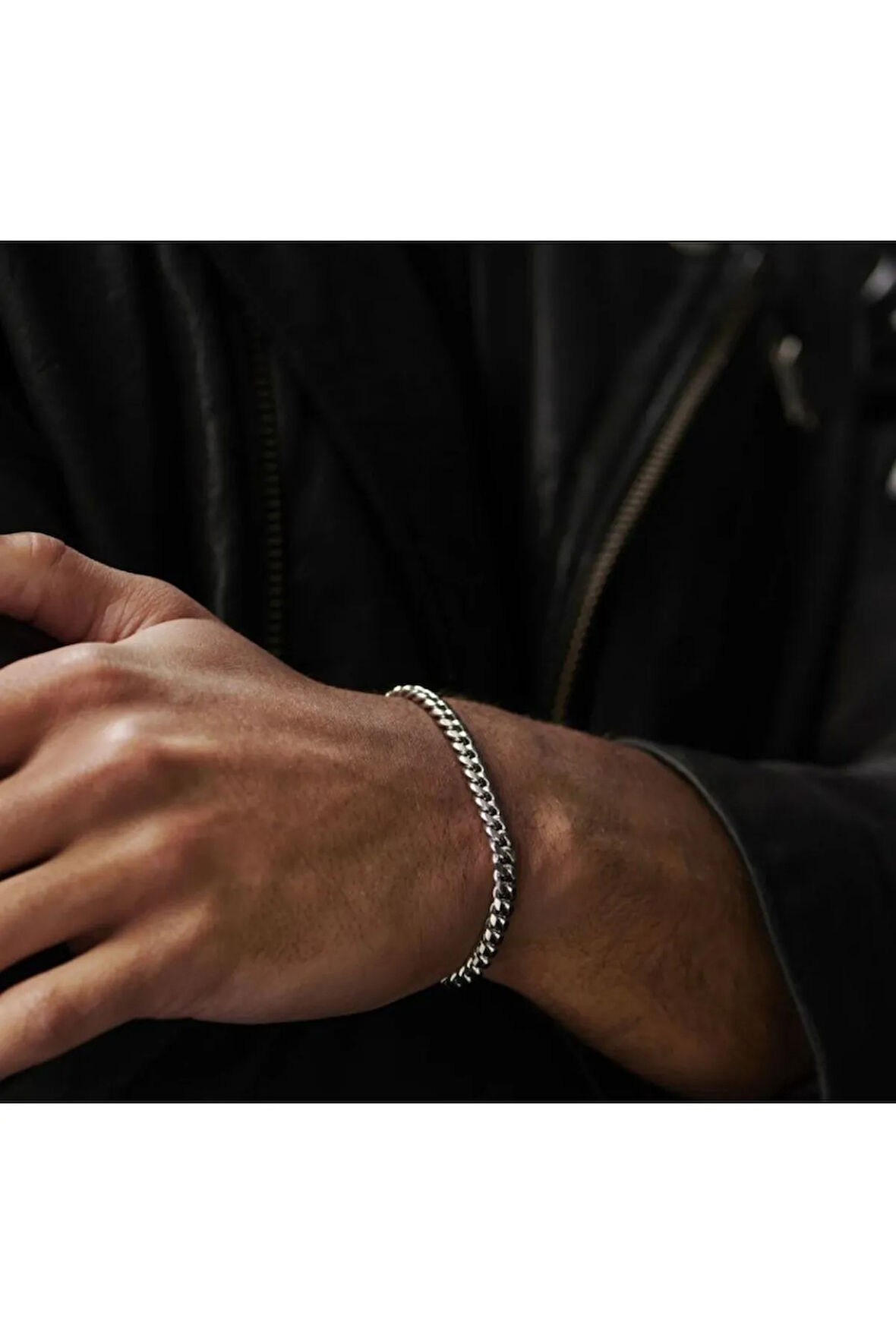 Erkek Gümüş Bileklik - Gurmet 925 Ayar Gümüş Erkek Bileklik Künye 5.5mm