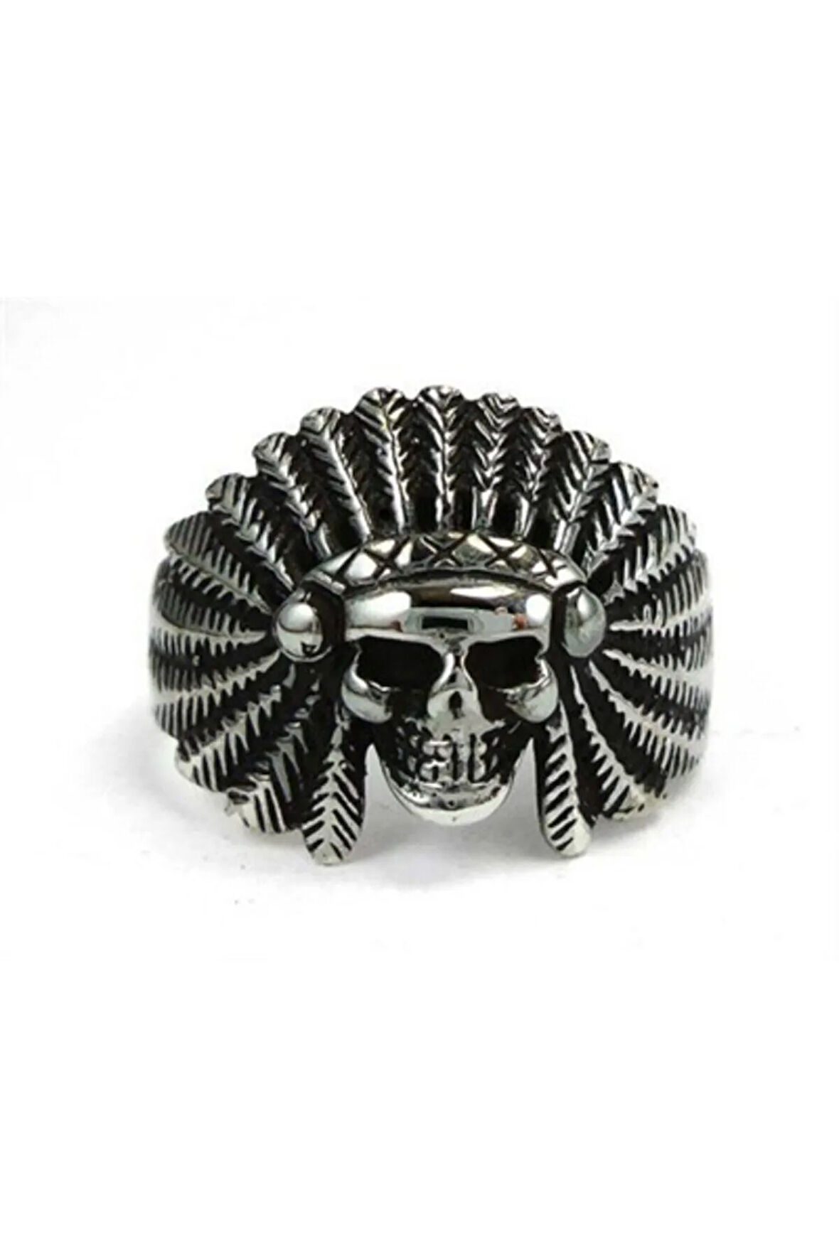 Erkek Gümüş Kurukafa Yüzük