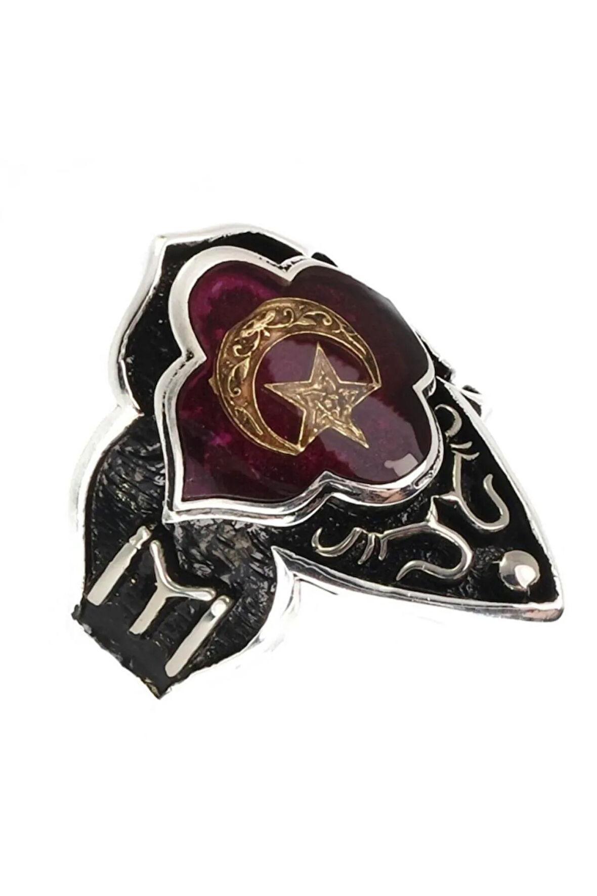 Gümüş Erkek Zihgir Başparmak Ayyıldız Yüzük