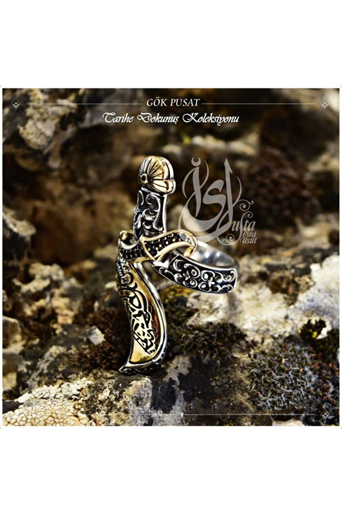 Islam Usta Tasarımı Gökpusat Gümüş Erkek Yüzük