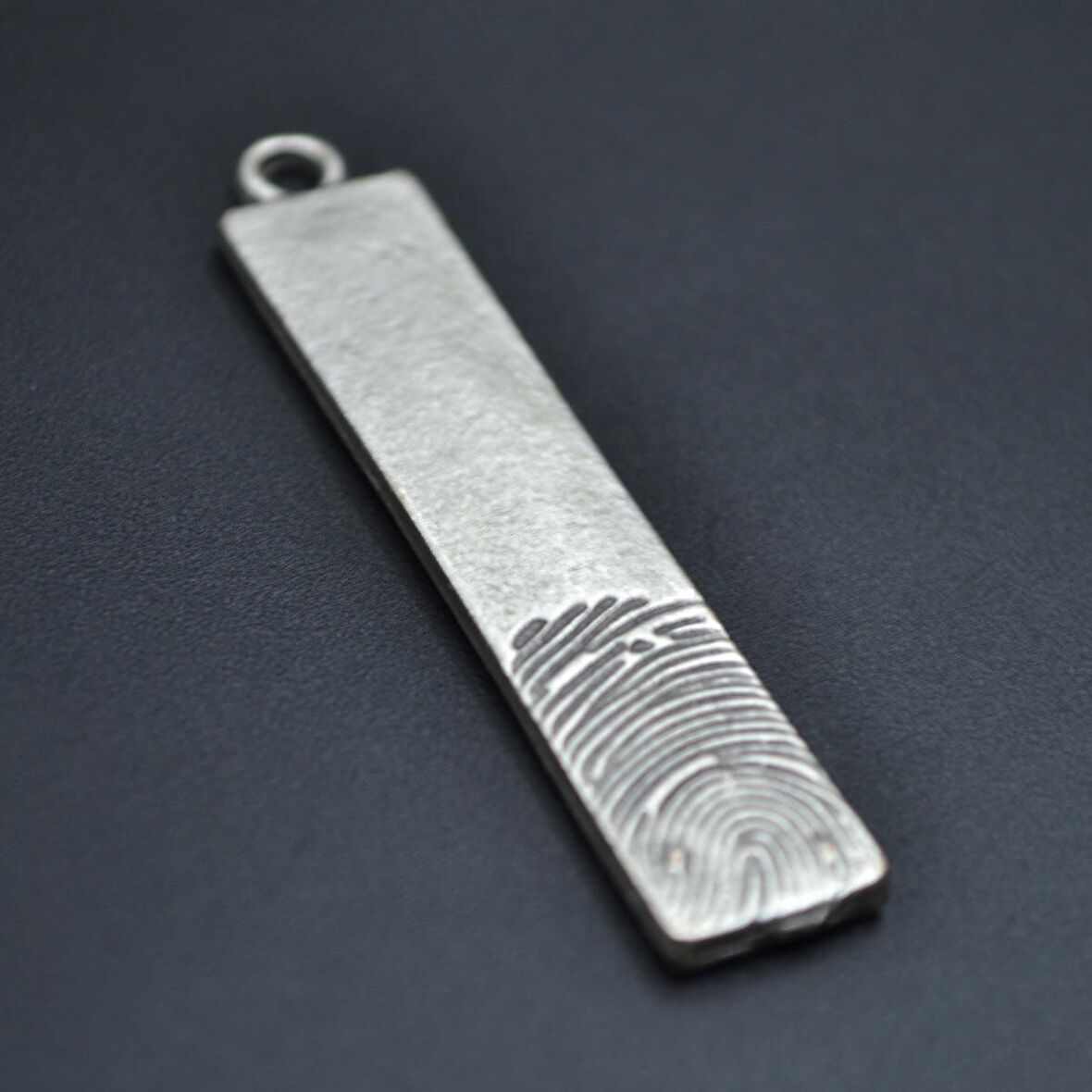 Parmak İzi Kolye Ucu - Antik Gümüş Kaplama - Kod:81