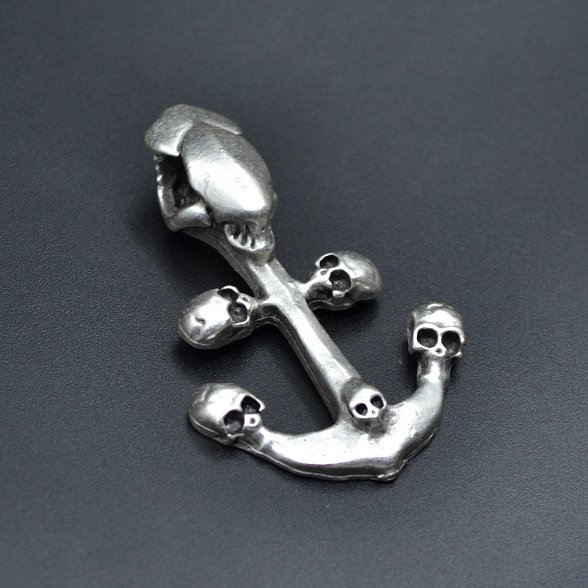 Kuru Kafa Deniz Çapa Kolye Ucu - Antik Gümüş Kaplama - Kod:144