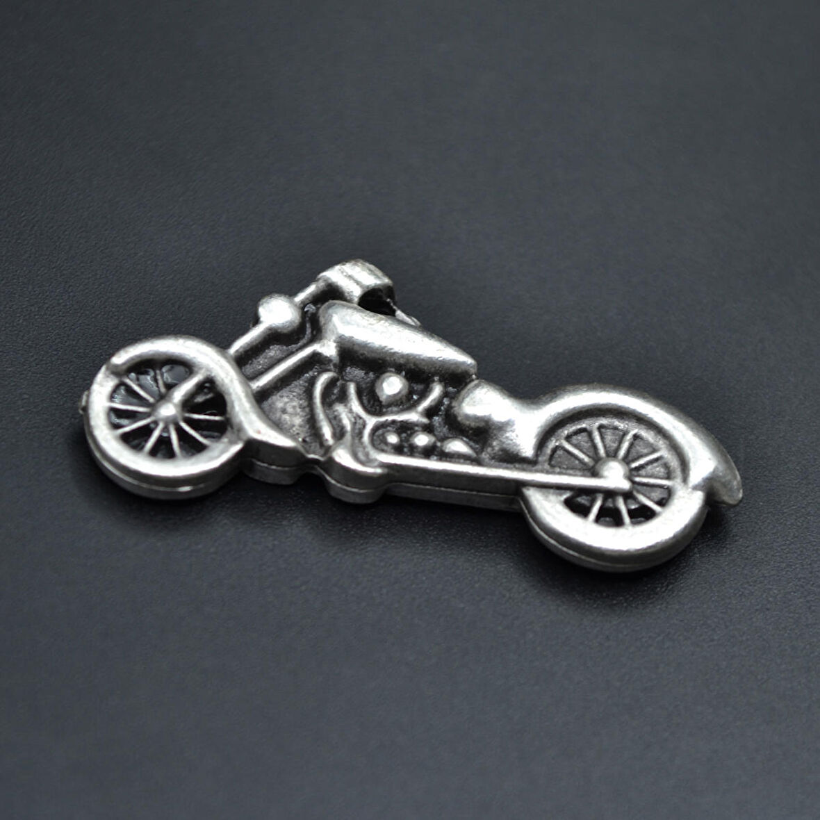 Chopper Motor Kolye Ucu - Antik Gümüş Kaplama - Kod:155