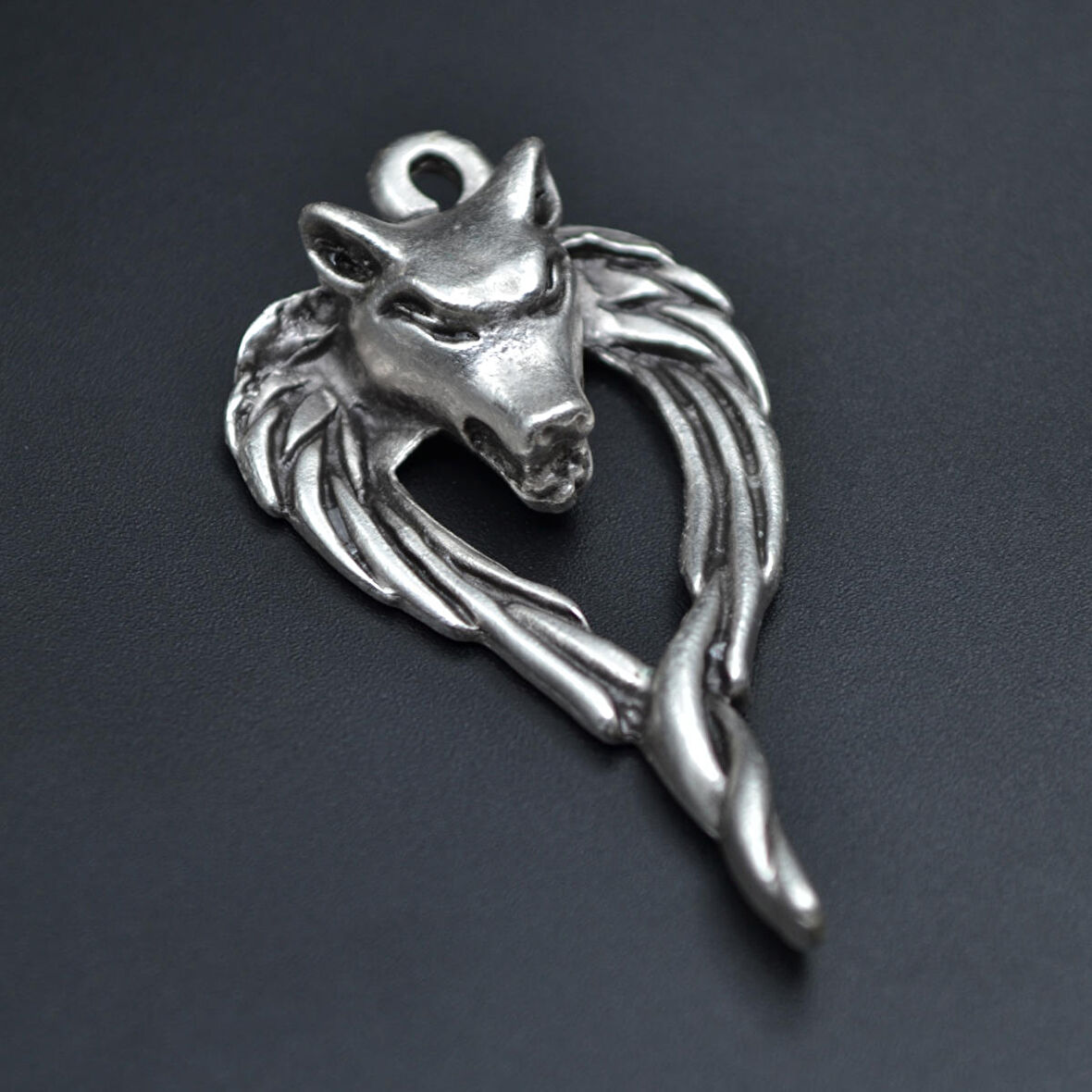 Anubis Ölüm Ve Ceza Tanrısı Kolye Ucu - Antik Gümüş Kaplama - Kod:23