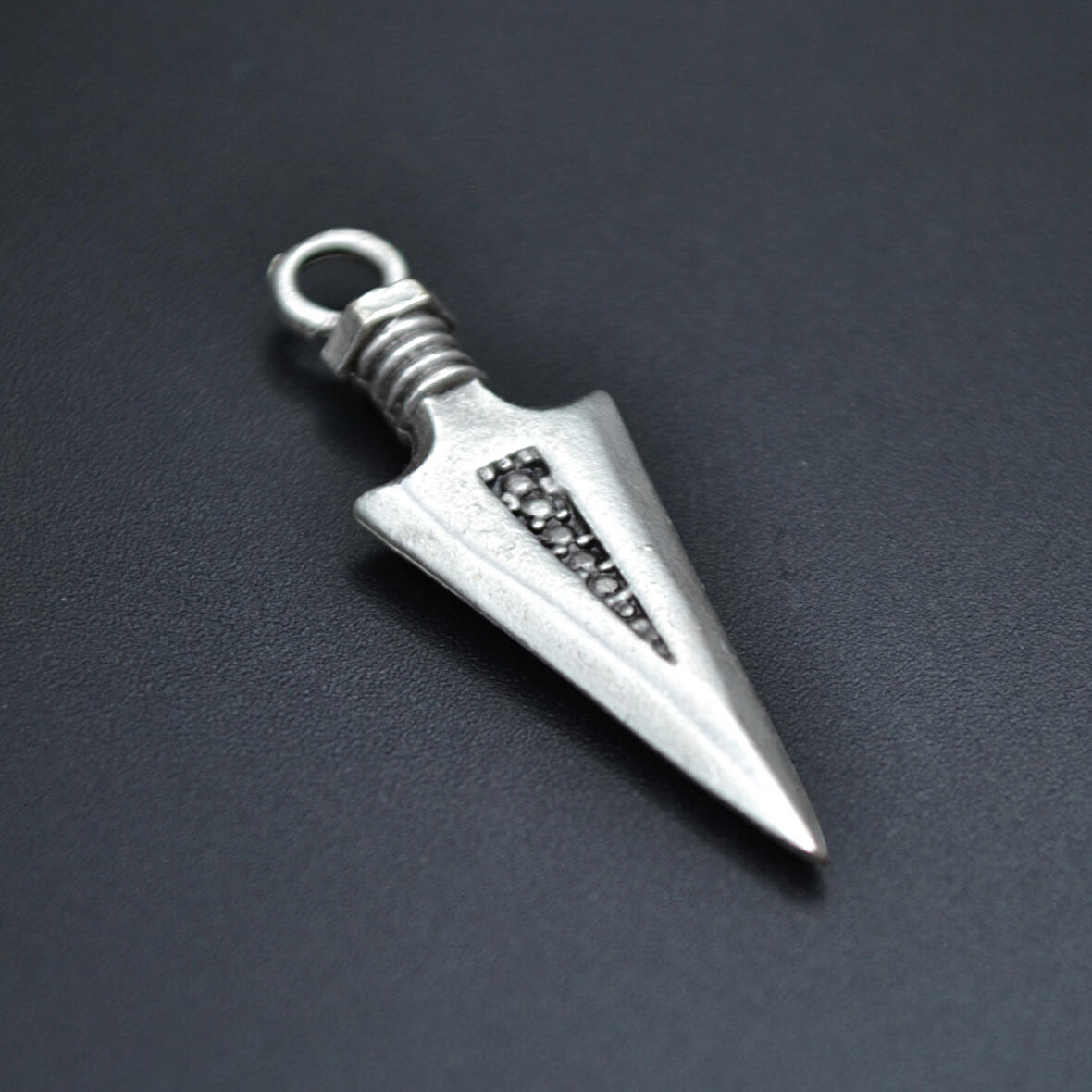 Ok ucu Kolye Ucu - Antik Gümüş Kaplama - Kod:62