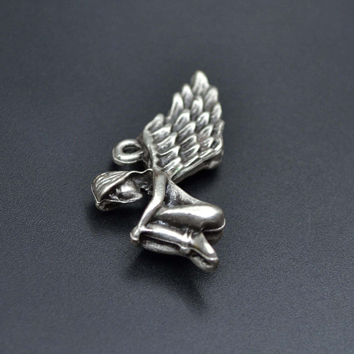 Kanatlı Melek - Peri Kolye Ucu - Antik Gümüş Kaplama - Kod:179