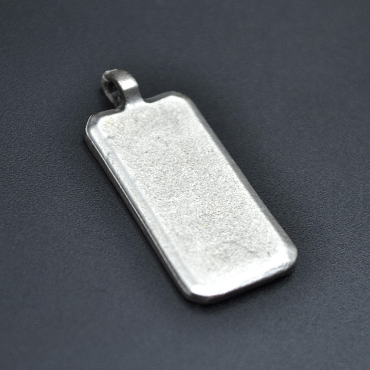 Geometrik - Dikdörtgen Kolye Ucu - Antik Gümüş Kaplama - Kod:170