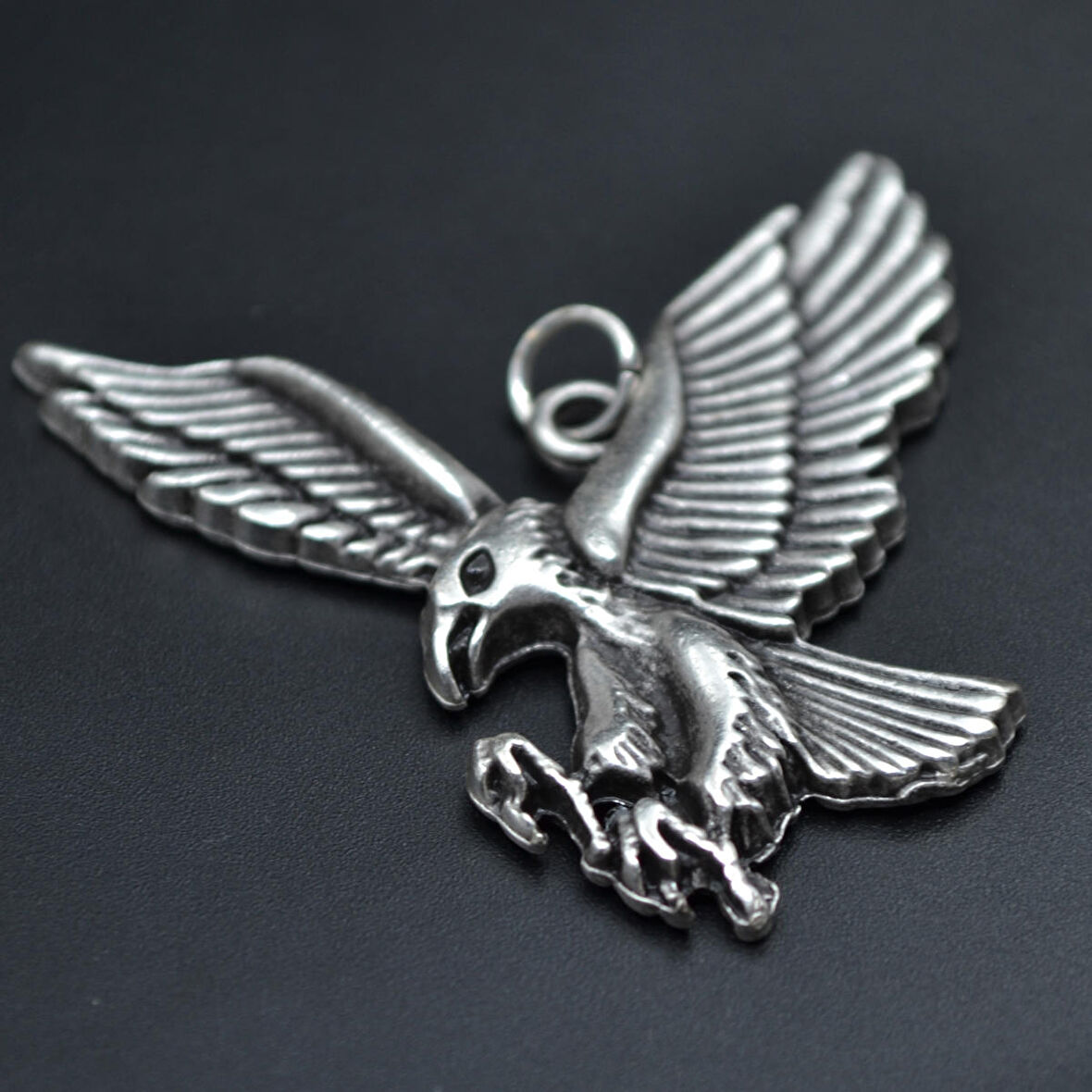 Kartal Kolye Ucu - Antik Gümüş Kaplama - Kod:14