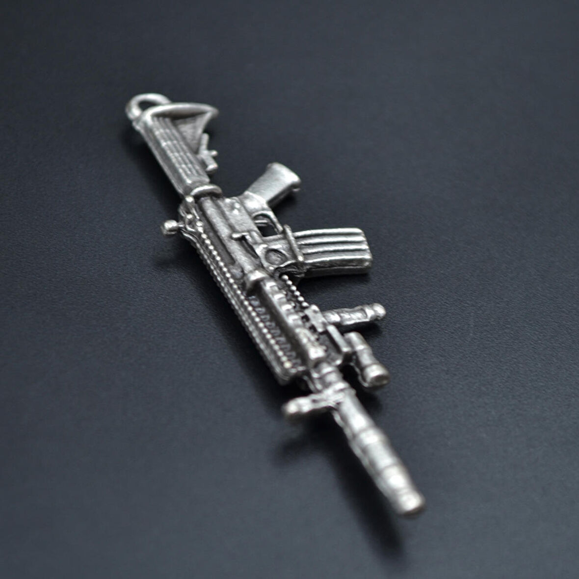 M4 Silah - Pubg Kolye Ucu - Antik Gümüş Kaplama - Kod:162