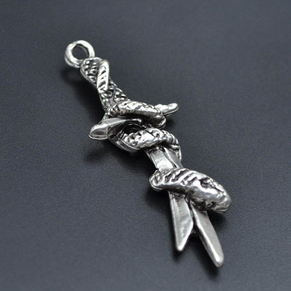 Kılıç Kolye Ucu - Antik Gümüş Kaplama - Kod:213