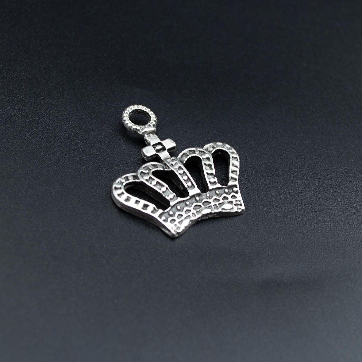 Taç Kolye Ucu - Antik Gümüş Kaplama - Kod:1609