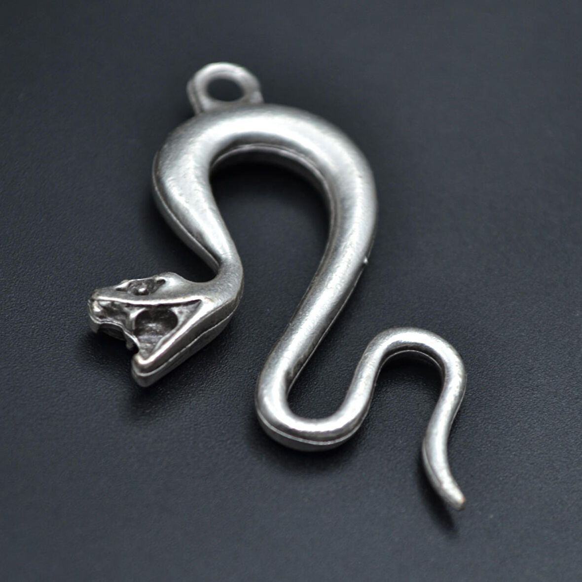 Yılan Kolye Ucu - Antik Gümüş Kaplama - Kod:194