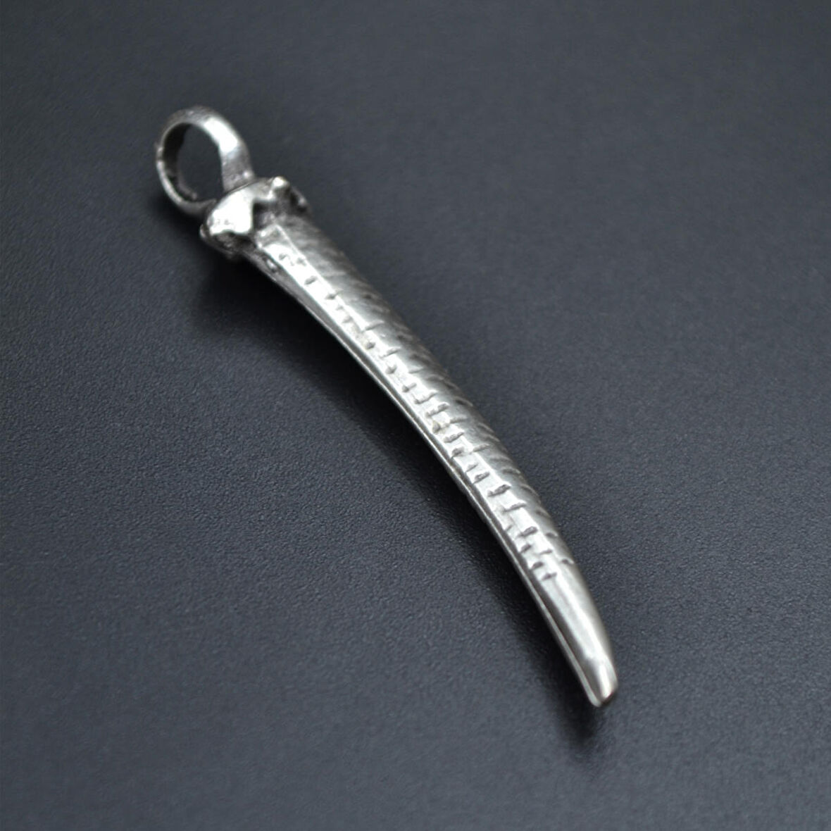 Fil Dişi Kolye Ucu - Antik Gümüş Kaplama - Kod:70