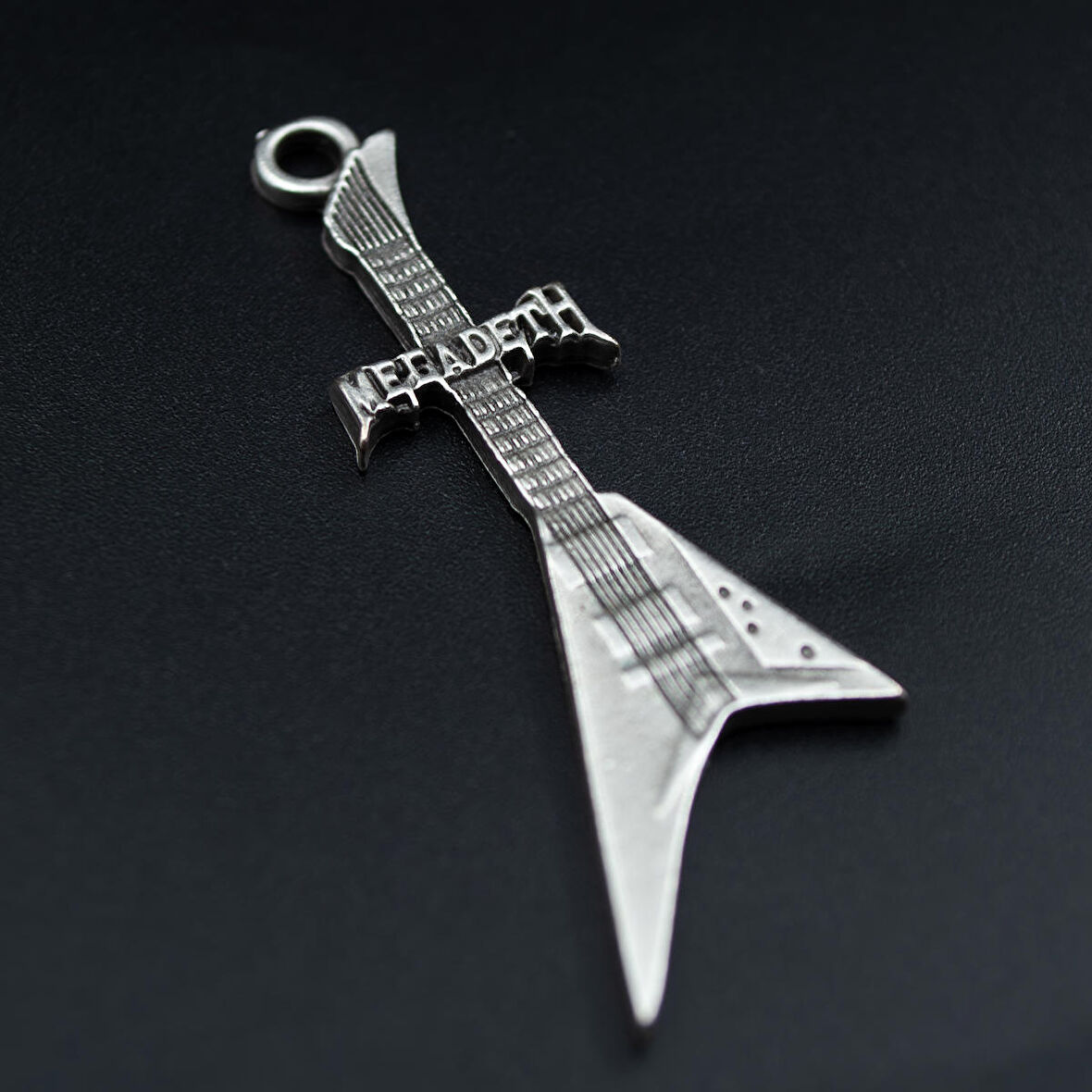 Megadeth Elektro Gitar Kolye Ucu - Antik Gümüş Kaplama - Kod:316