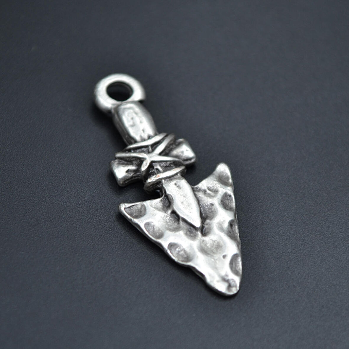 Ok Ucu Kolye Ucu - Antik Gümüş Kaplama - Kod:52