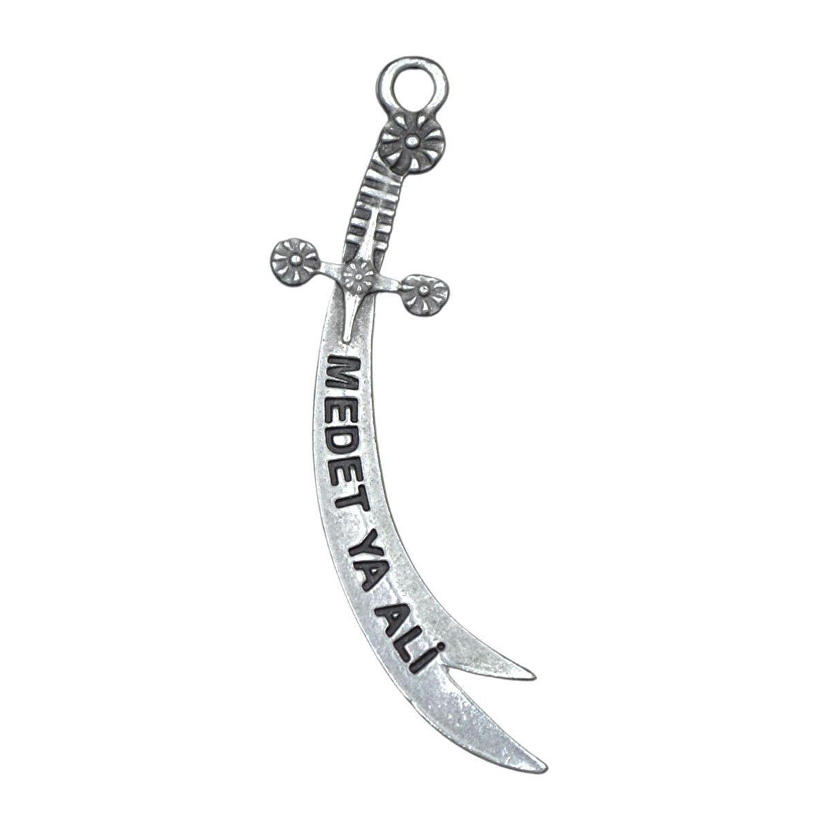 Zülfikar Kılıcı Kolye Ucu - Antik Gümüş Kaplama