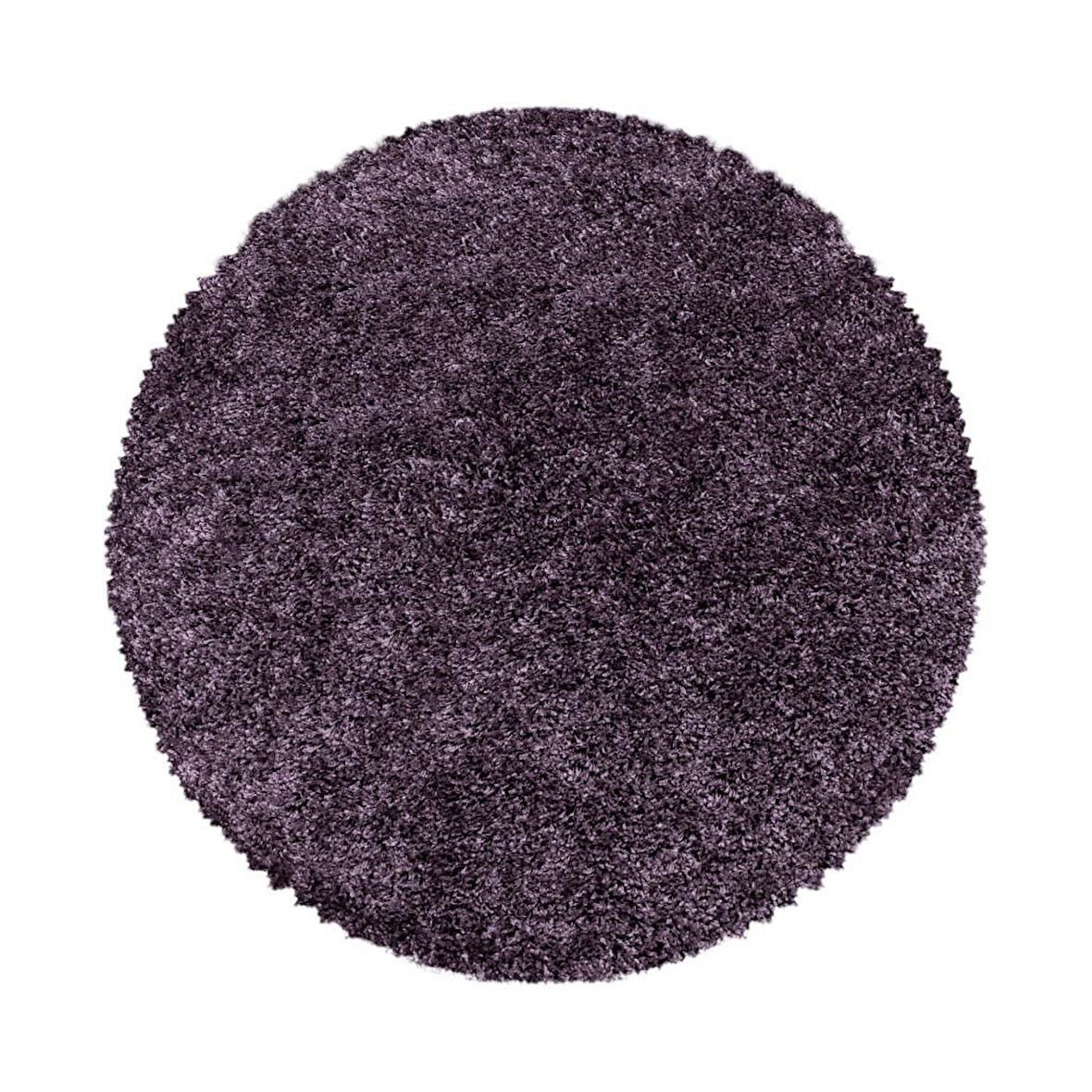 Yuvarlak Halı Yumuşak Yüksek Havlı 30 mm Shaggy Salon halısı Düz Mor Lila Renkli