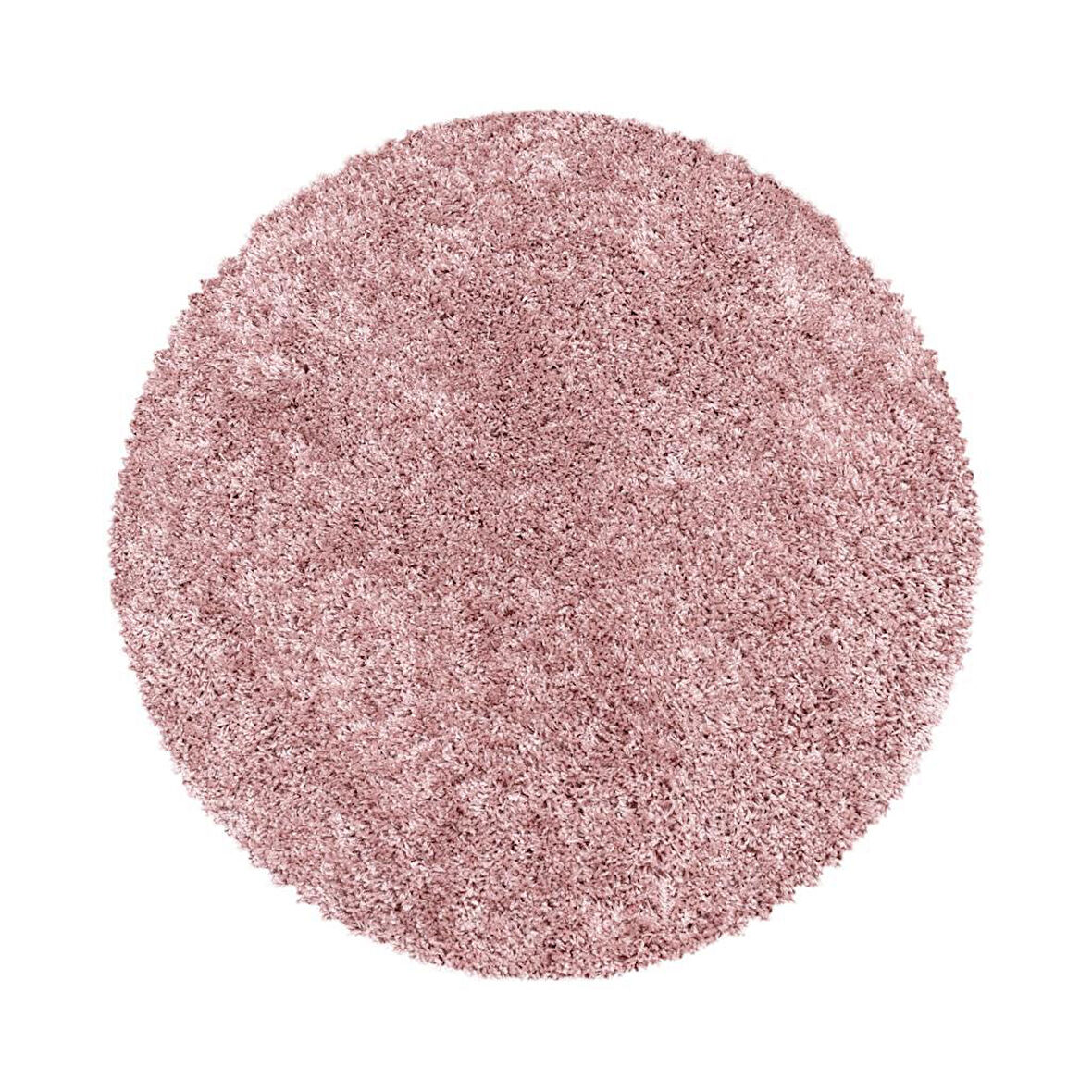 Yuvarlak Halı Yumuşak Yüksek Havlı 30 mm Shaggy Salon halısı Düz Gül Kurusu Pembe Renkli