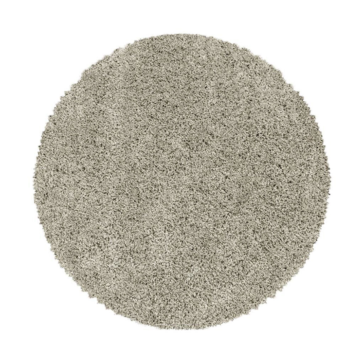 Yuvarlak Halı Yumuşak Yüksek Havlı 30 mm Shaggy Salon halısı Düz Gümüş Boz Toprak Renkli
