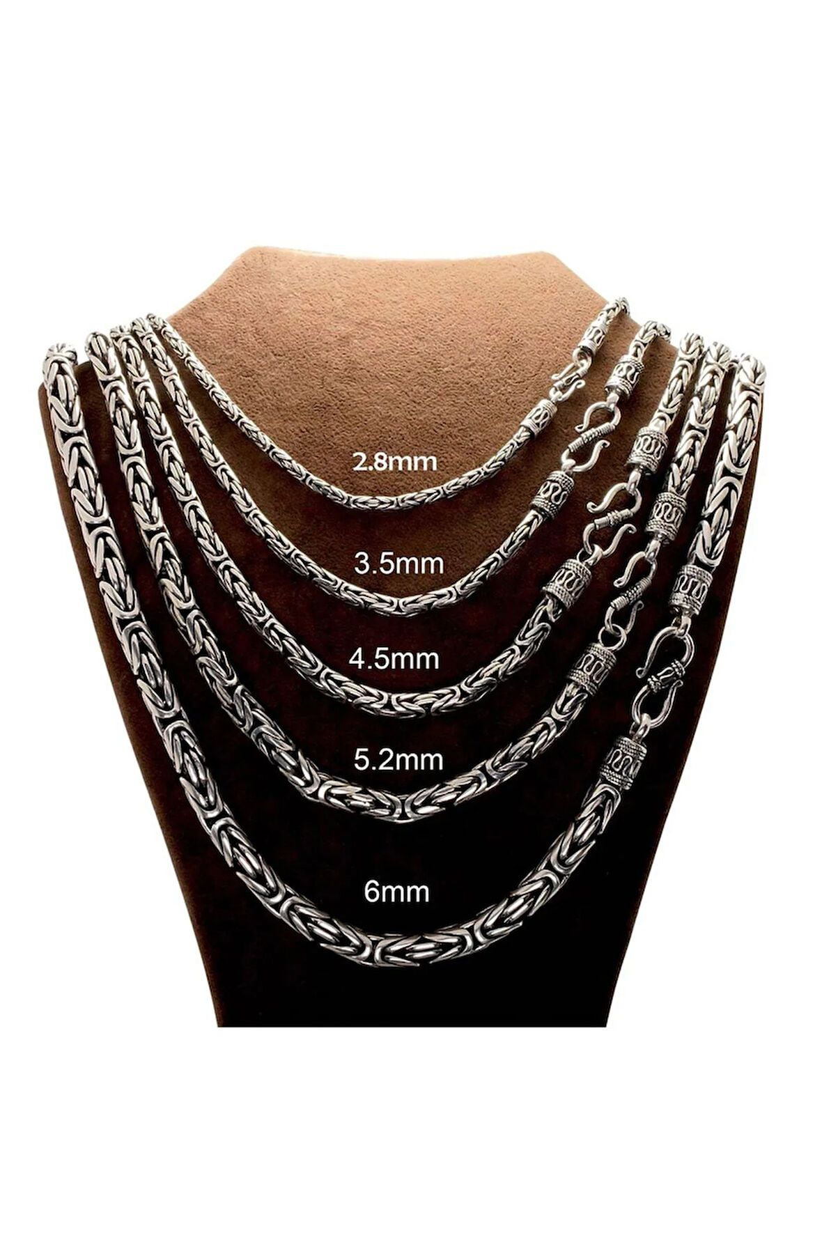 4.5mm Italyan Kancalı Kral Model 925 Ayar Gümüş Erkek Kolye Zincir 240079804