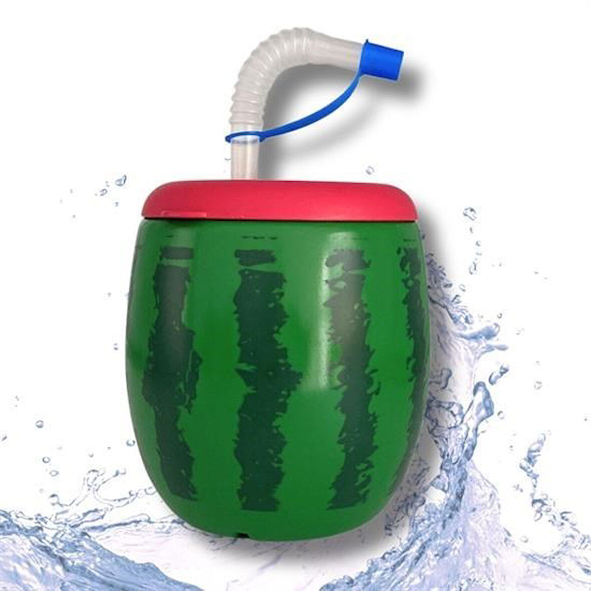 CELİK AVM® Karpuz Model Kendiliğinden Pipetli 900 ml Suluk, Matara