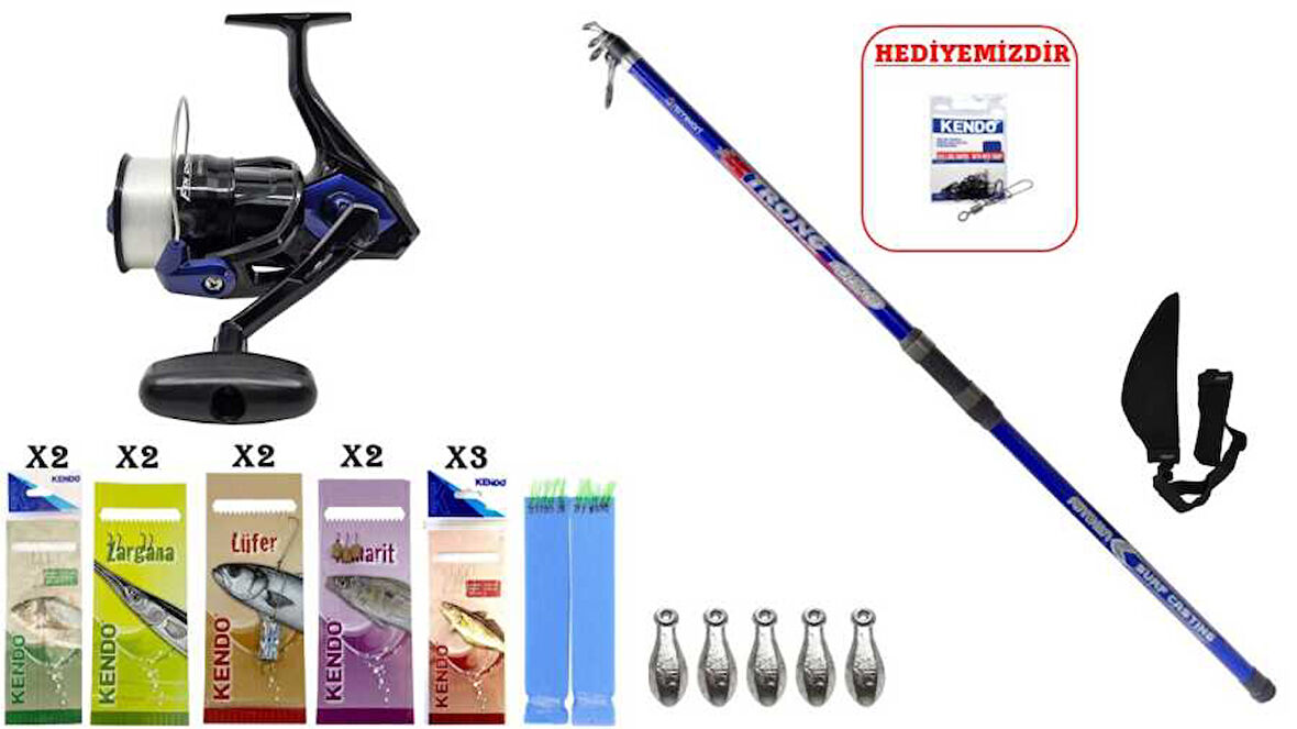 Remixon Strong 4.20m 100-250gr & Okuma Fin Chaser Blue 6000 SURF SETİ