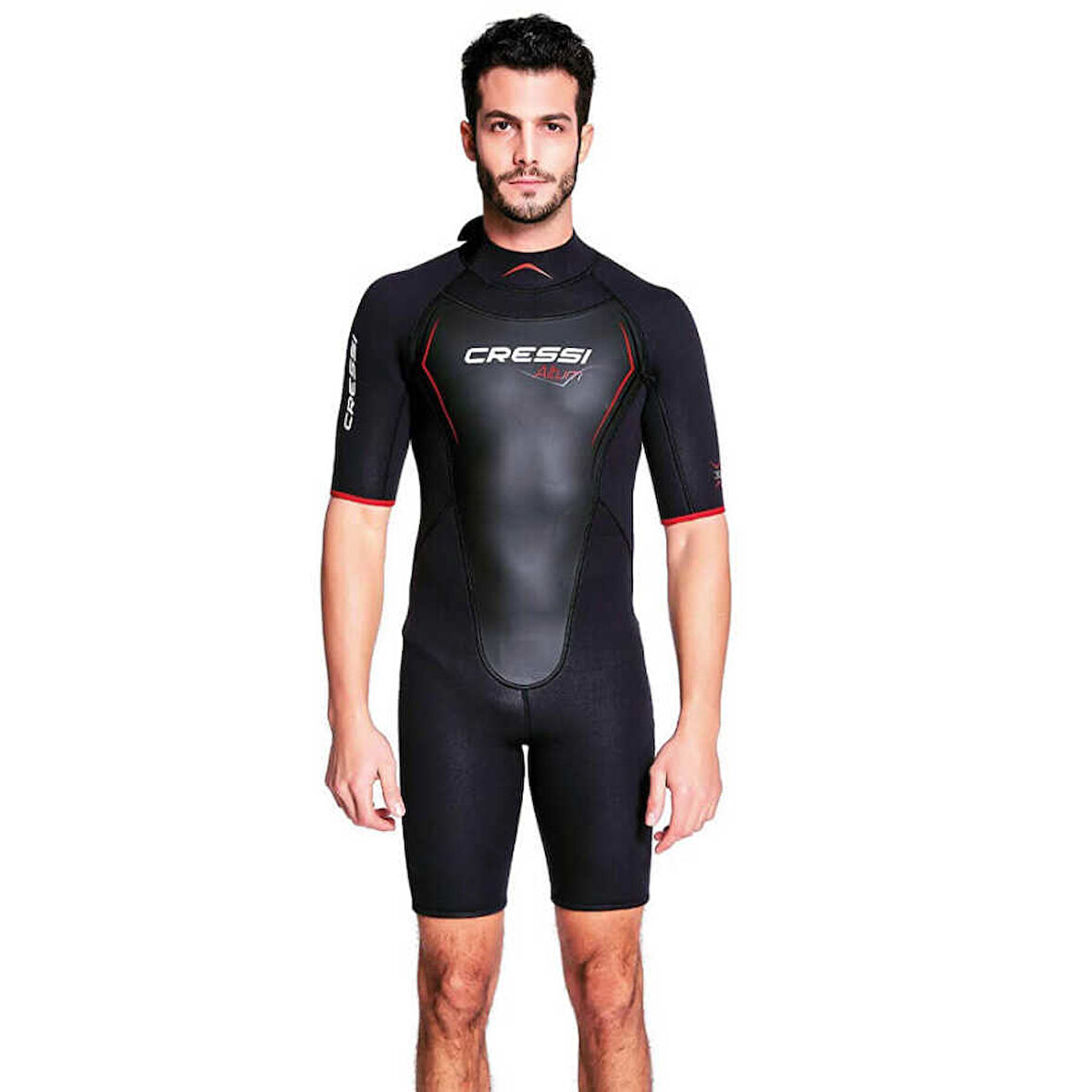 Cressi Altum Man Shorty Yüzme Elbisesi BLACK - RED-3MM - S