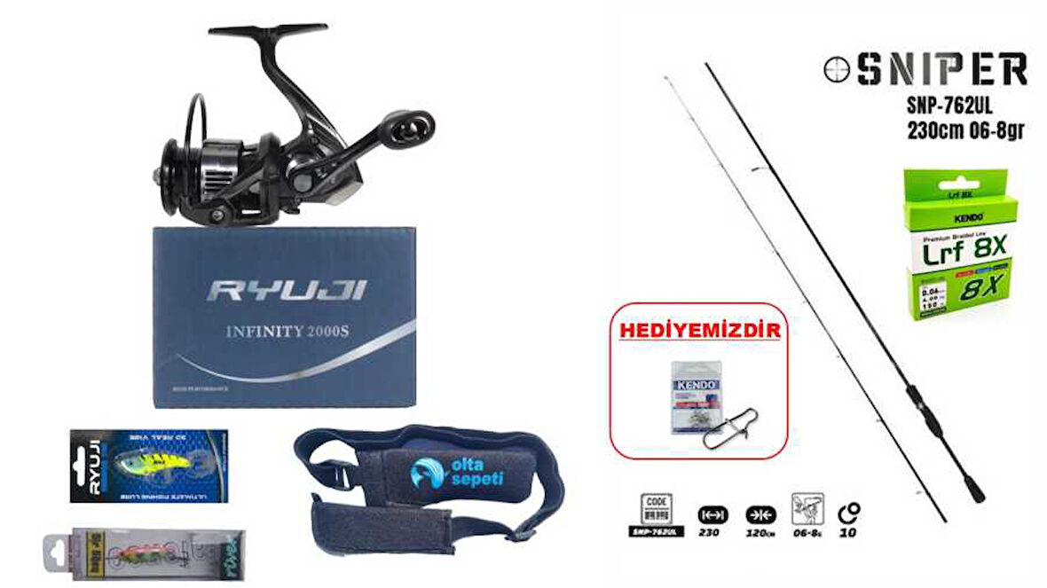 Ryujı Infinity 2000S & Fujin Sniper 230cm 0.6-8g LRF Seti