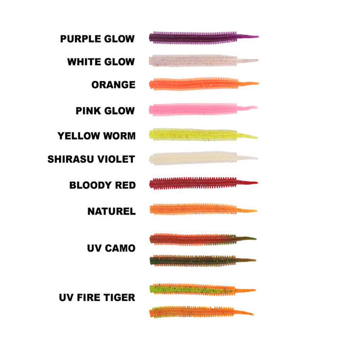RYUJI JELLY WORM TPR 7.5CM, 20AD. WHITE GLOW-Standart