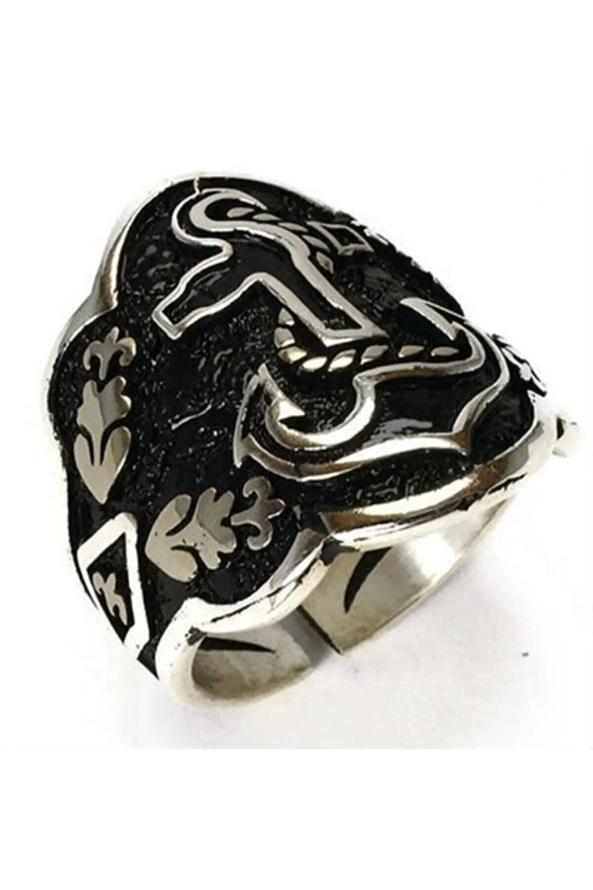 Gemi Çapalı Başparmak Zihgir Okçu Gümüş Erkek Yüzüğü