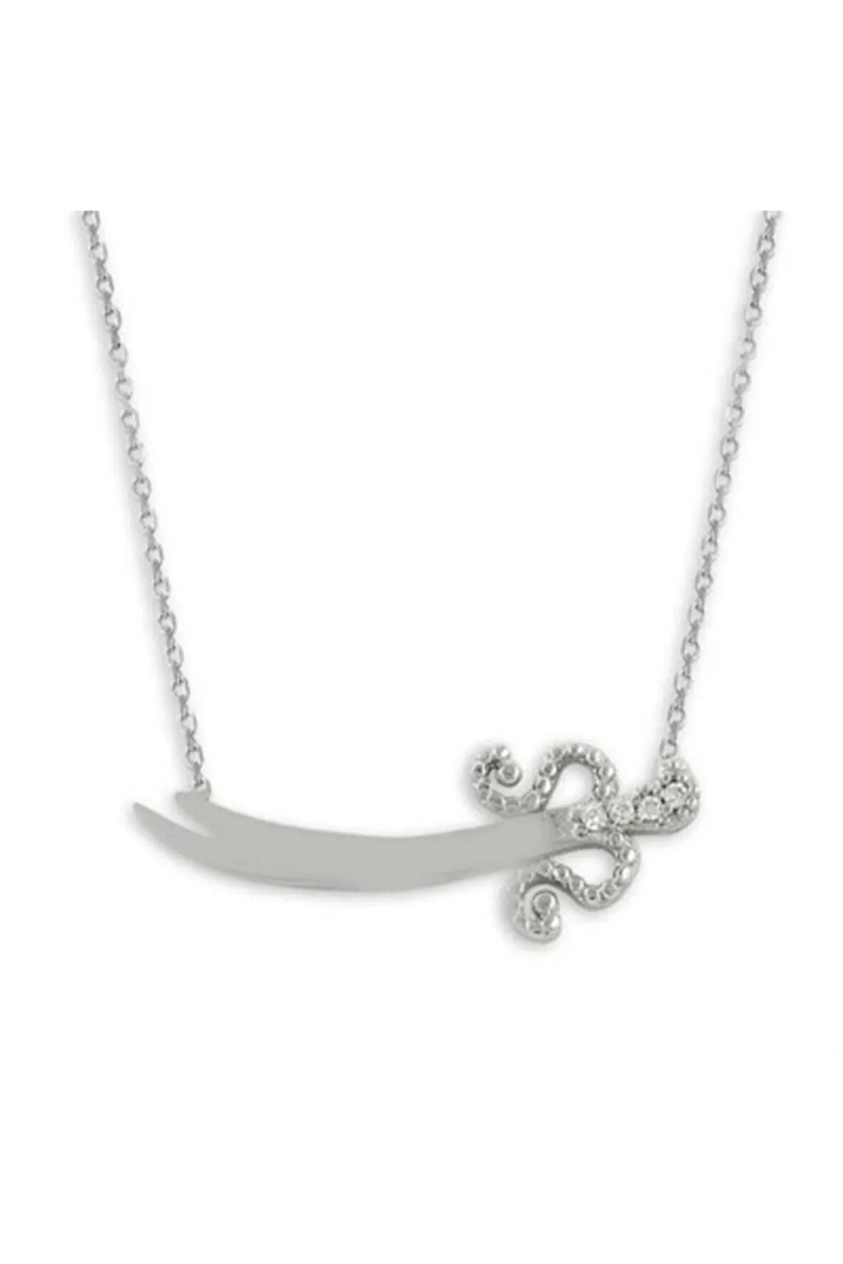 Sevgiliye Hediye Kadın Zirkon Taşlı Gümüş Zülfikar Kolye