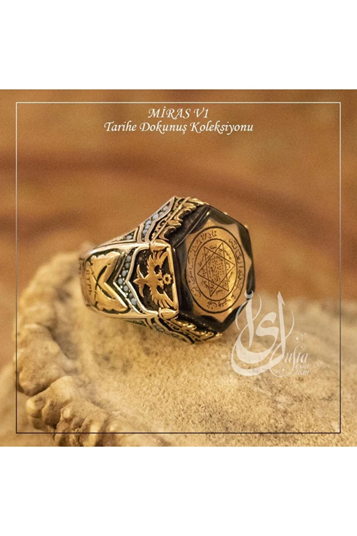 Islam Usta Tasarımı Miras Model 1 Gümüş Erkek Yüzük