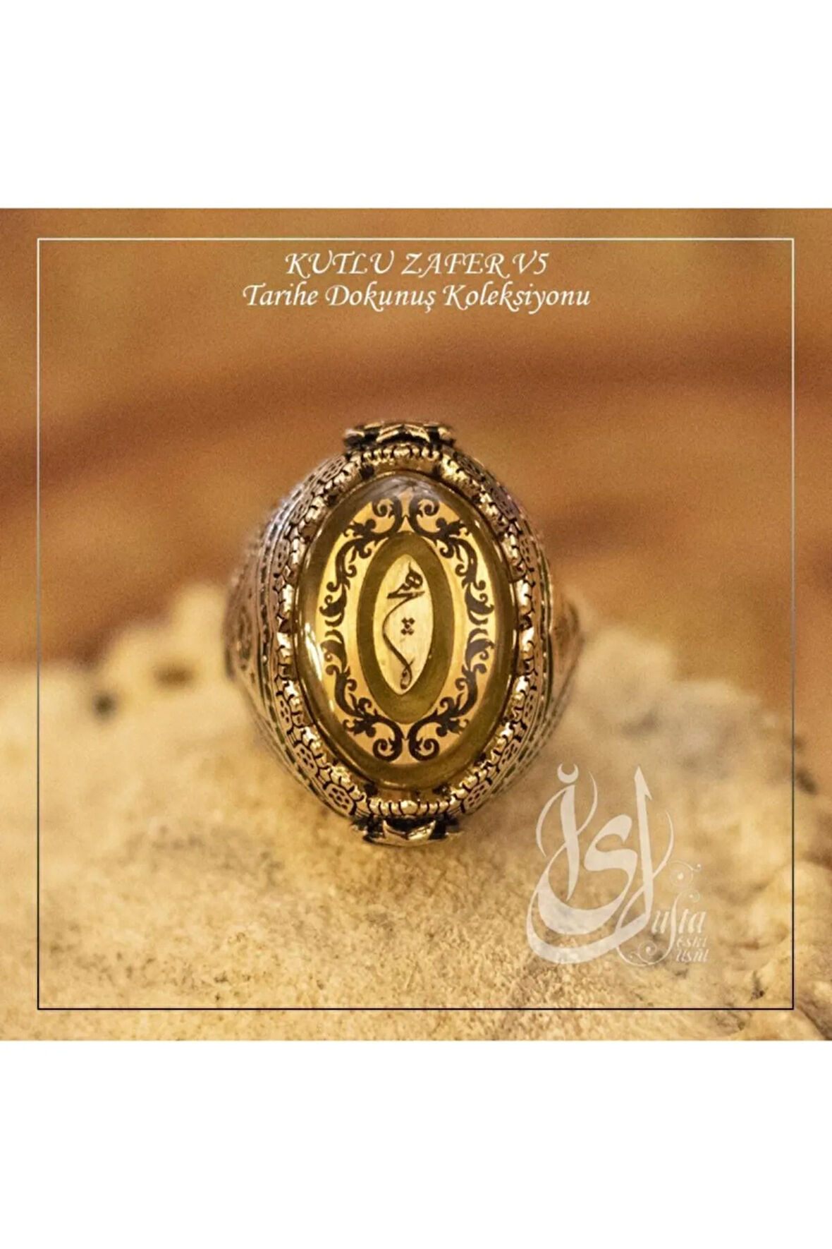 Islam Usta Tasarımı Kutlu Zafer Gümüş Erkek Yüzük
