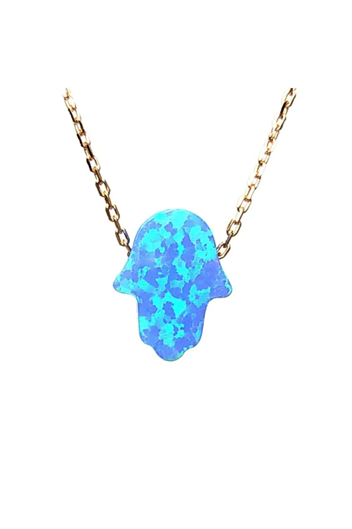 Kadın Rose Fatma Ana Eli Kadın Gümüş Opal Taşlı Kolye