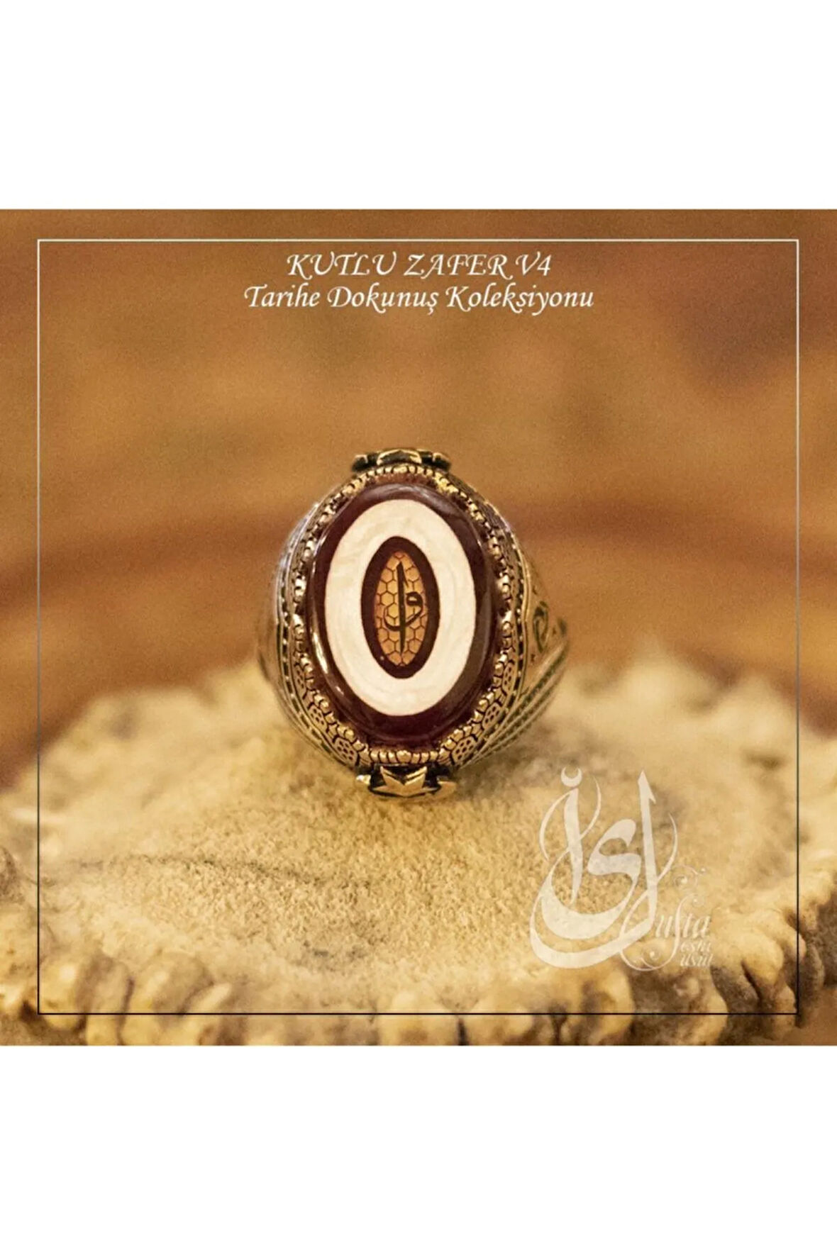 Islam Usta Tasarımı Kutlu Zafer Model 4 Gümüş Erkek Yüzük