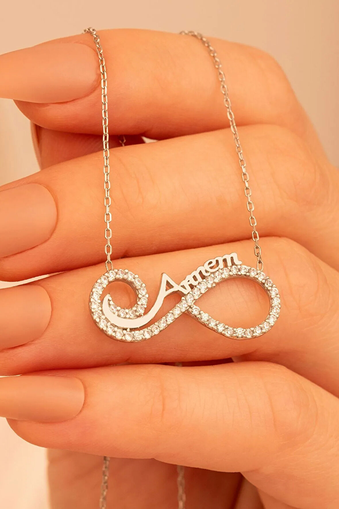 Annem Yazılı Sonsuzluk Kadın Gümüş Kolye Gklsnszlkm1-gms