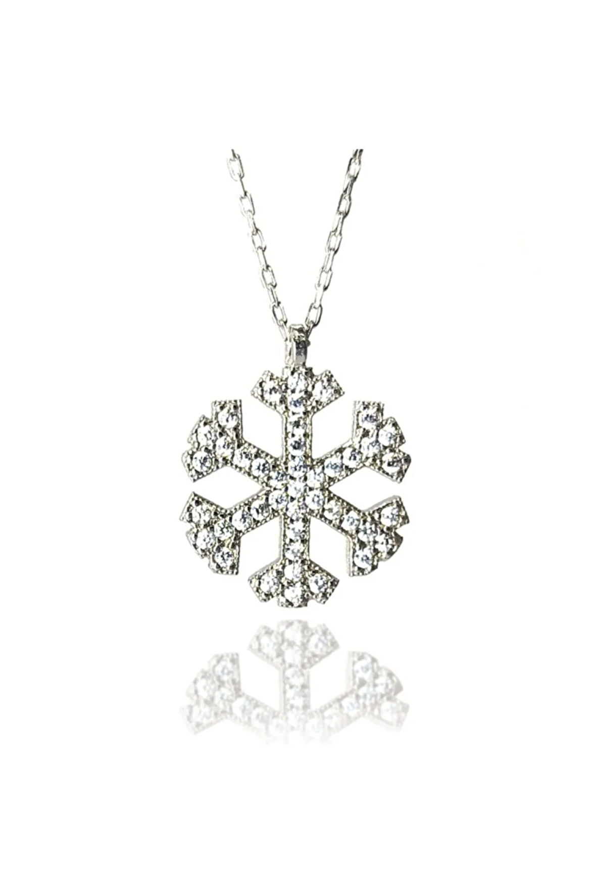 Kadın Gümüş Kar Tanesi Kolye