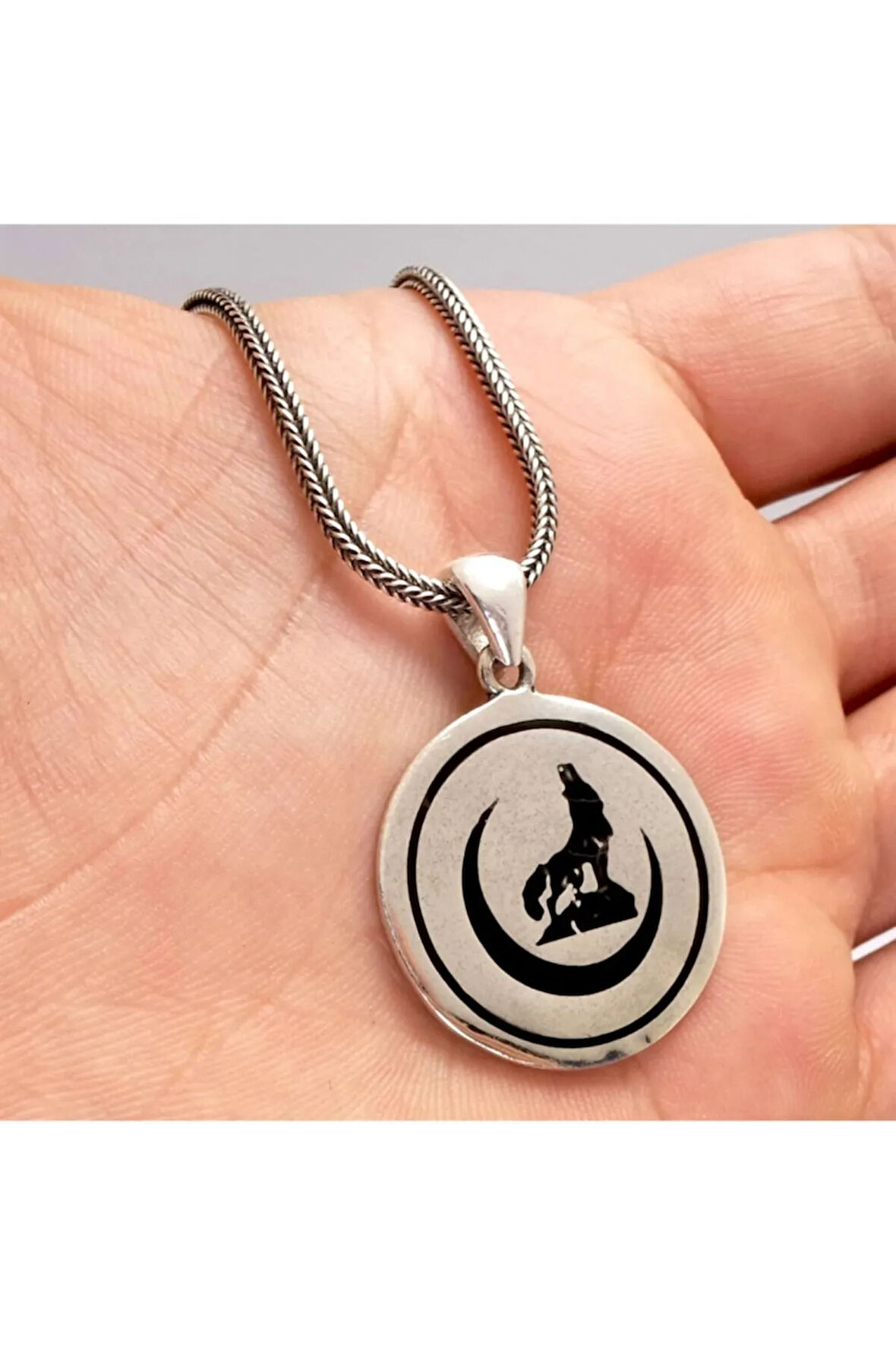 Bozkurt Hilal Erkek Gümüş Kolye Zincir