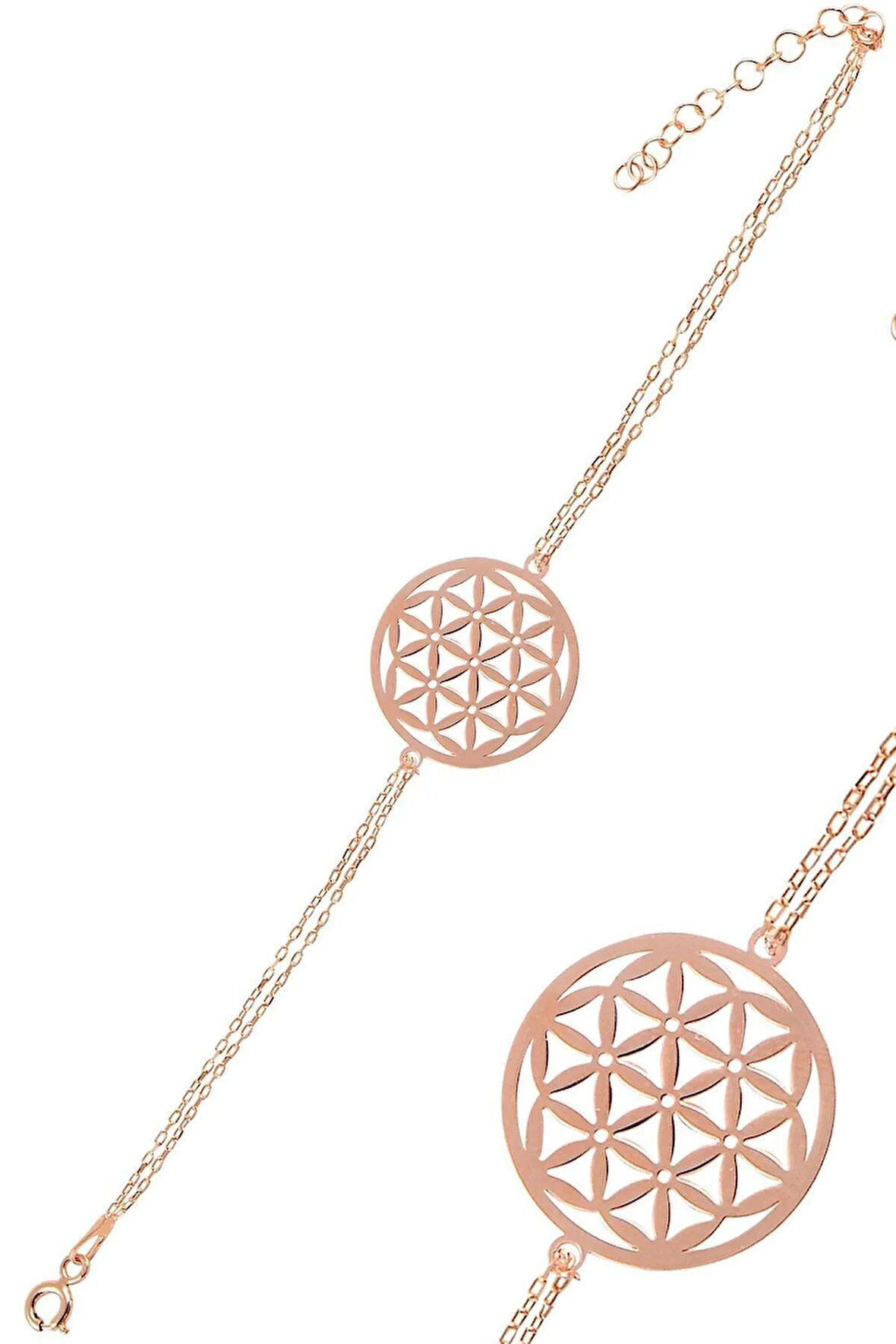 Rose Yaşam Çiçeği Model 4 Kadın Gümüş Bileklik Gblysmccgm4-ros