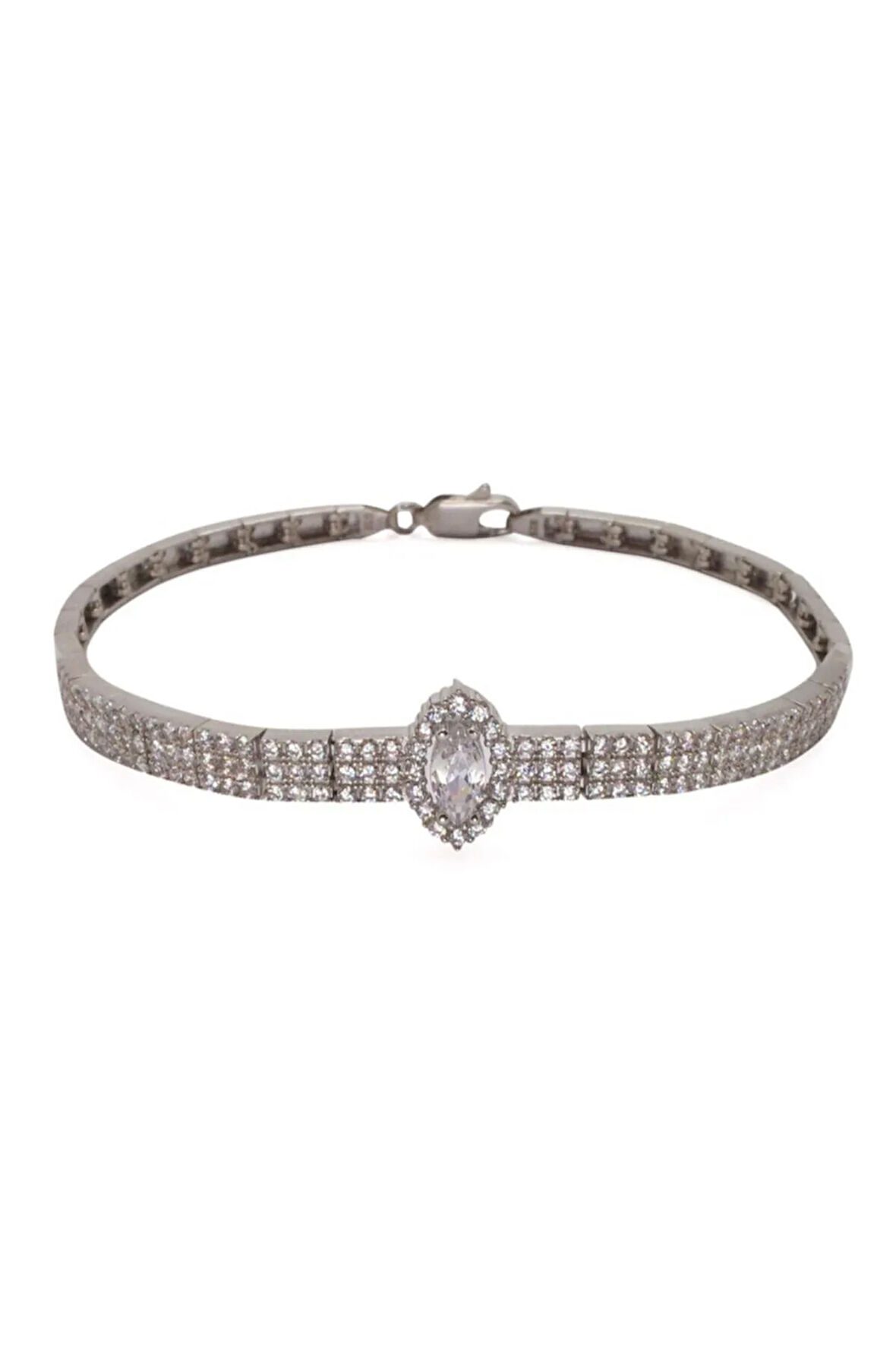 Elips Su Yolu Gümüş Bileklik