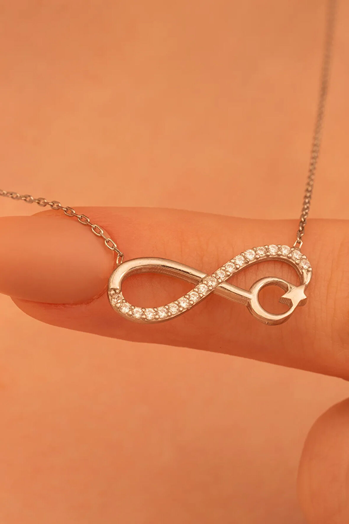 Ayyıldızlı Sonsuzluk Gümüş Kolye