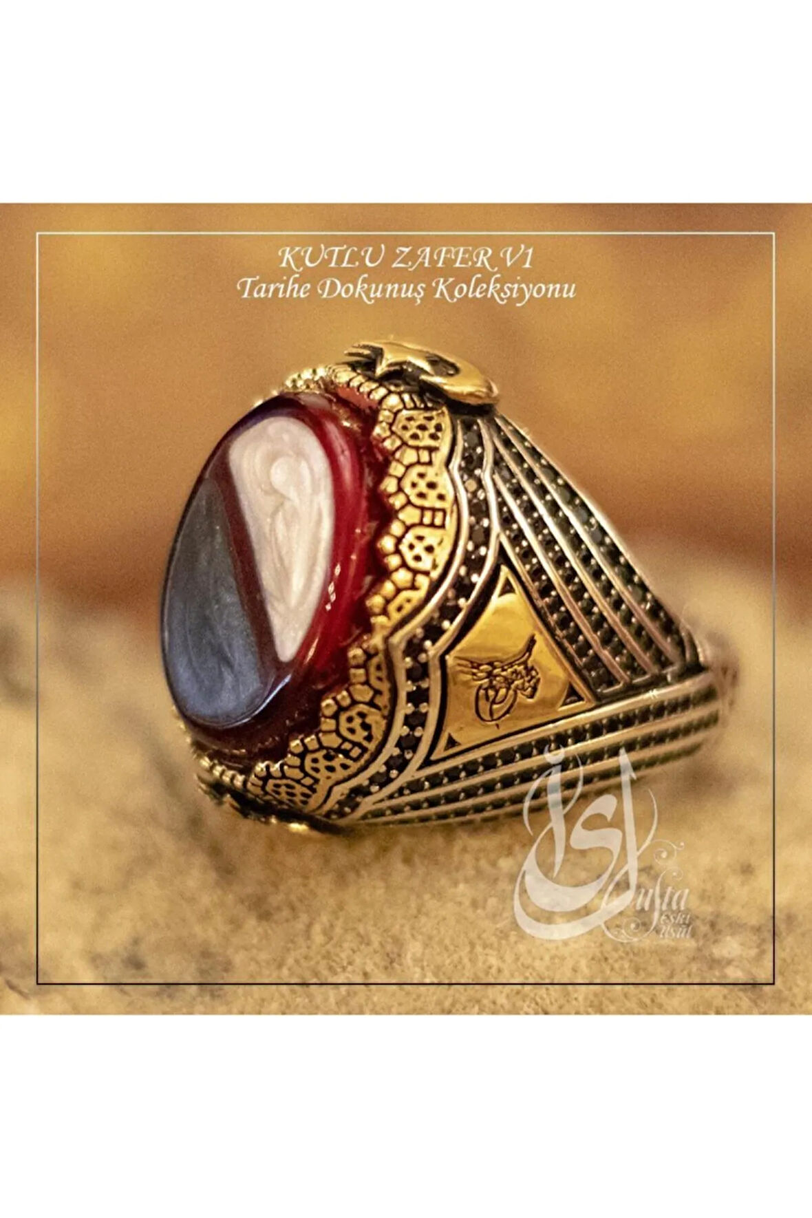 Islam Usta Tasarımı Kutlu Zafer Model 1 Gümüş Erkek Yüzük