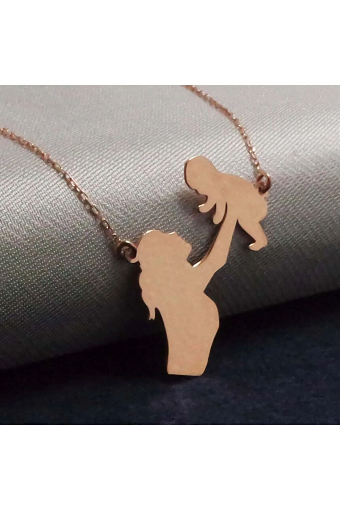 Kadın Anne Bebek Kadın Gümüş Kolye