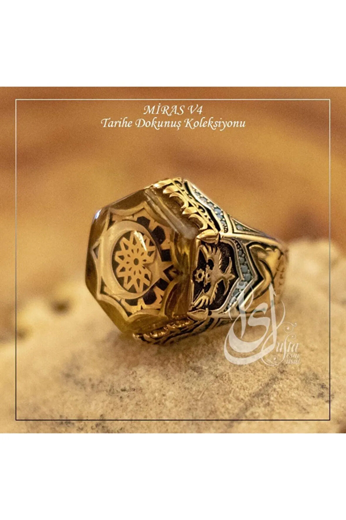 Islam Usta Tasarımı Miras Model 4 Gümüş Erkek Yüzük