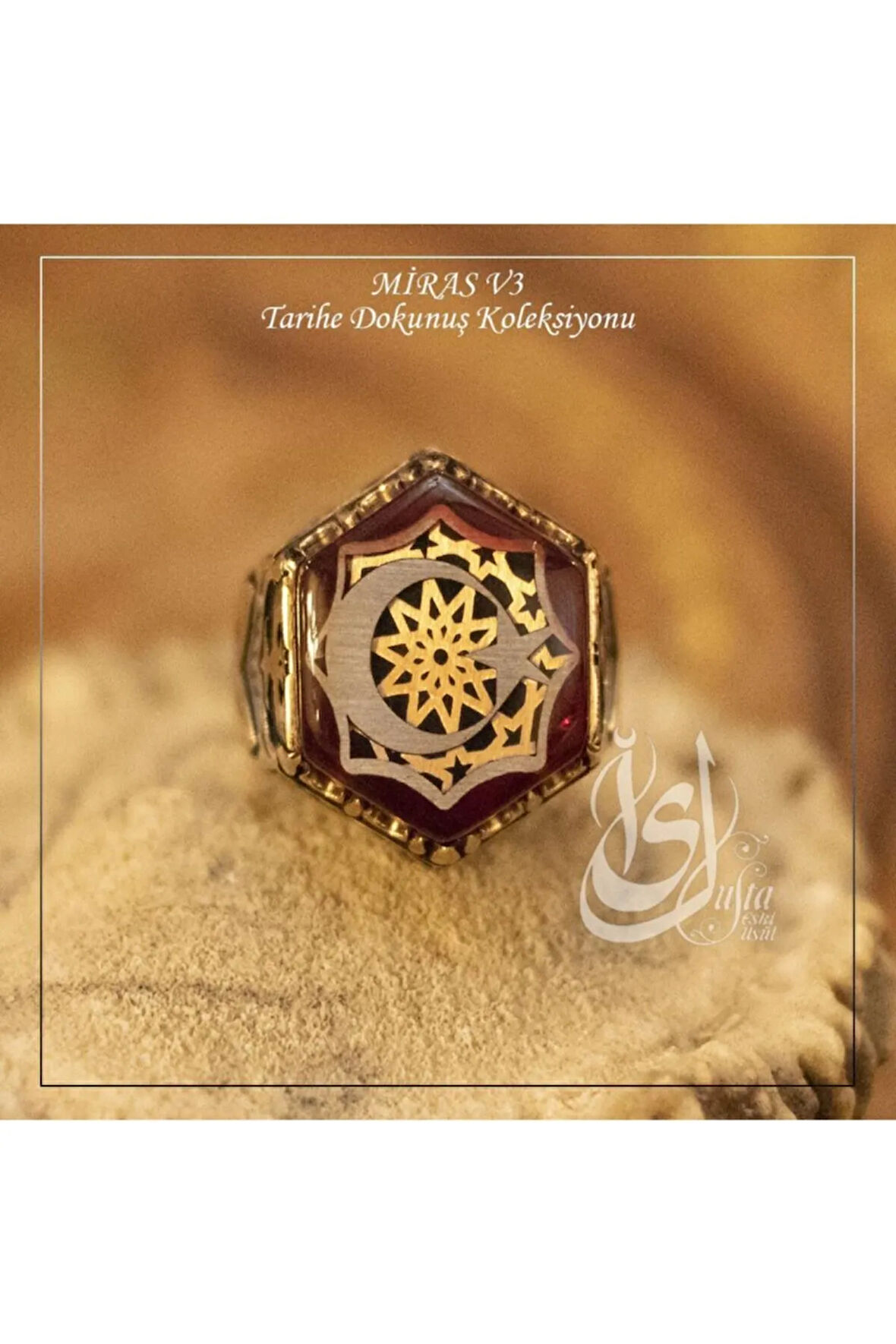 Islam Usta Tasarımı Miras Model 3 Gümüş Erkek Yüzük