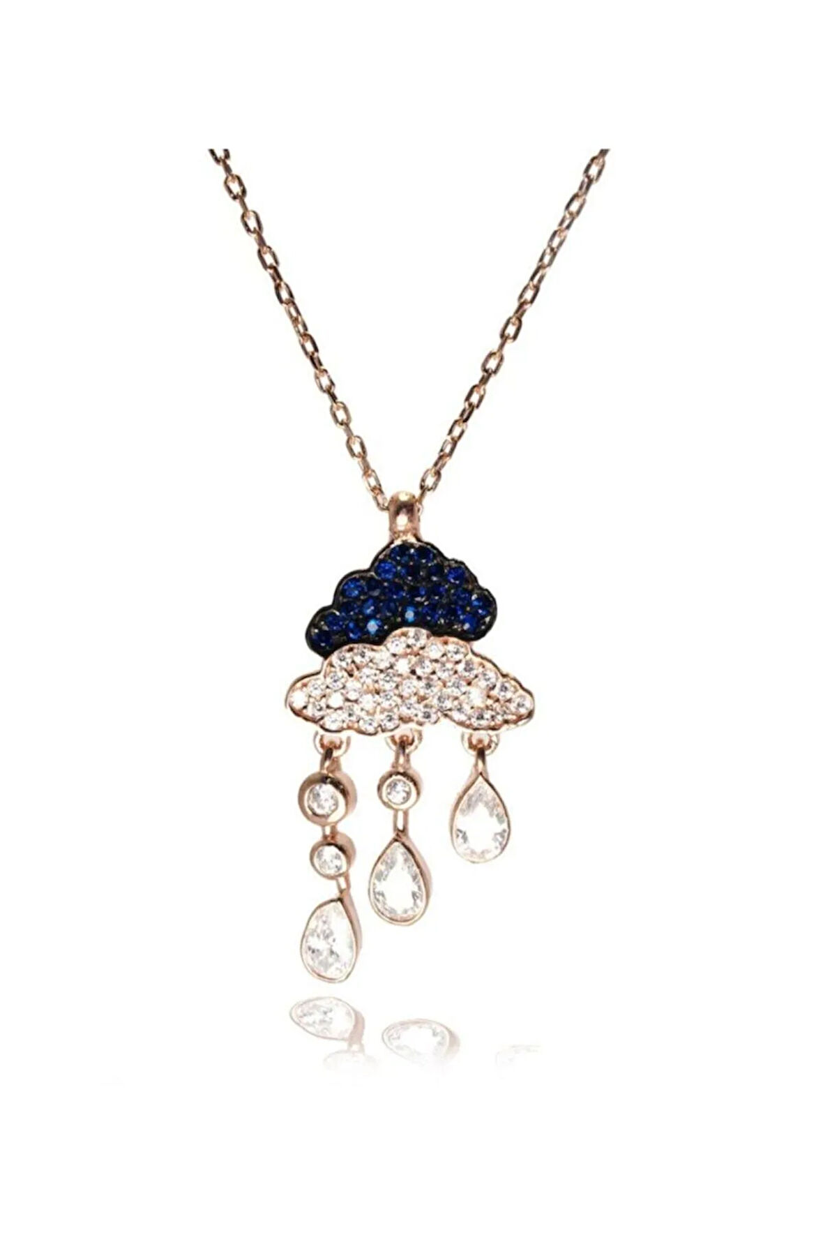 Gümüş Kadın Bulut Yağmur Kolye