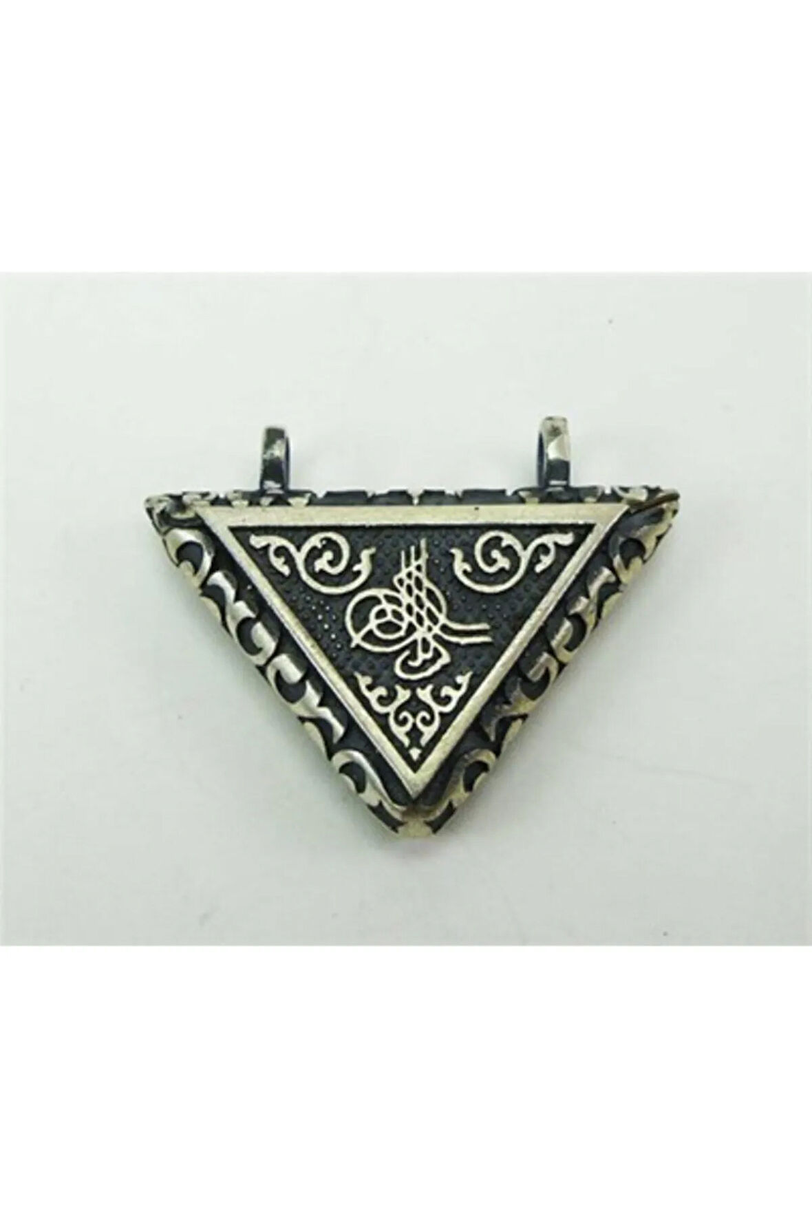 Tuğra Motifli Gümüş Kolye Cevşen Muska Küçük Boy