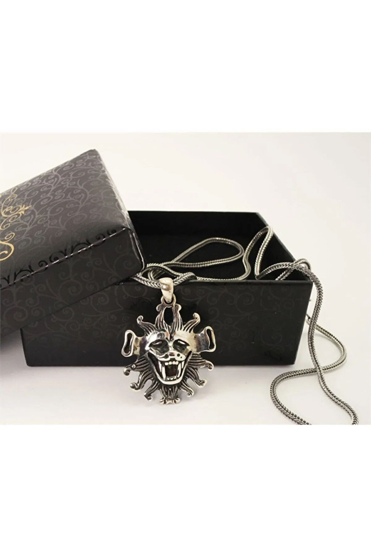 Gotik Kurt Adam Gümüş Erkek Kolye Zincir