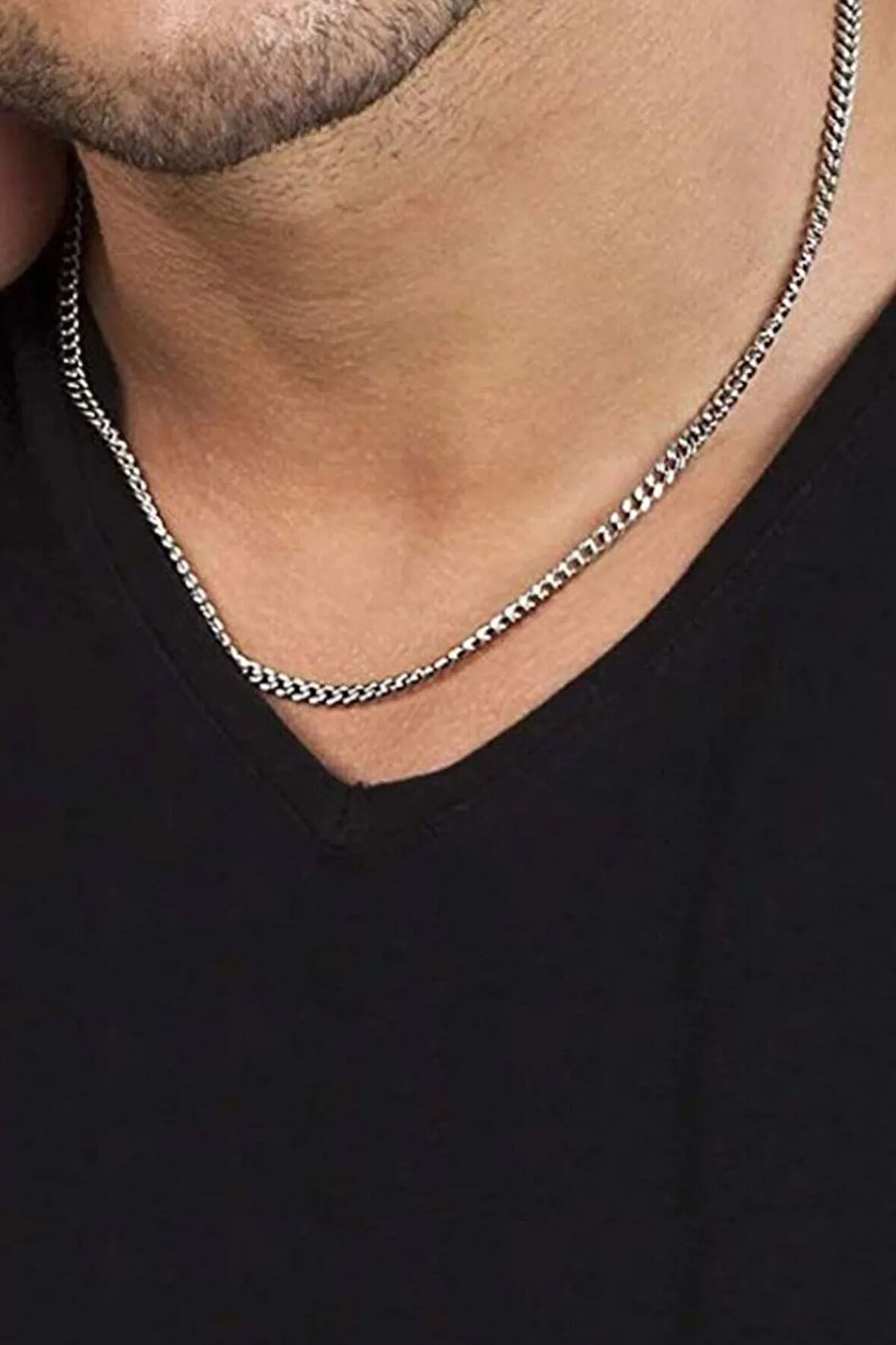 4,5mm Gurmet Model 925 Ayar Gümüş Erkek Kadın Kolye Zincir