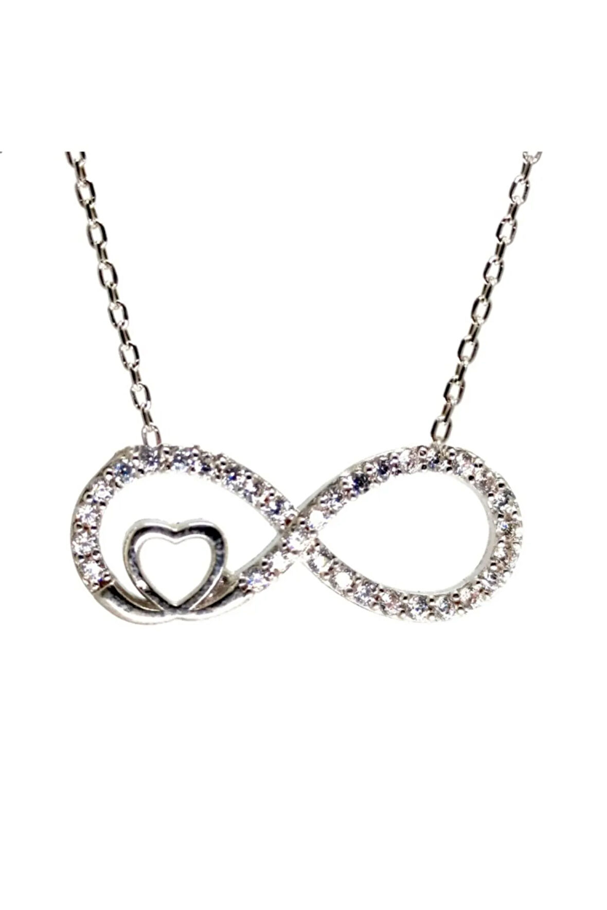 Kalpli Sonsuzluk Kadın Gümüş Kolye